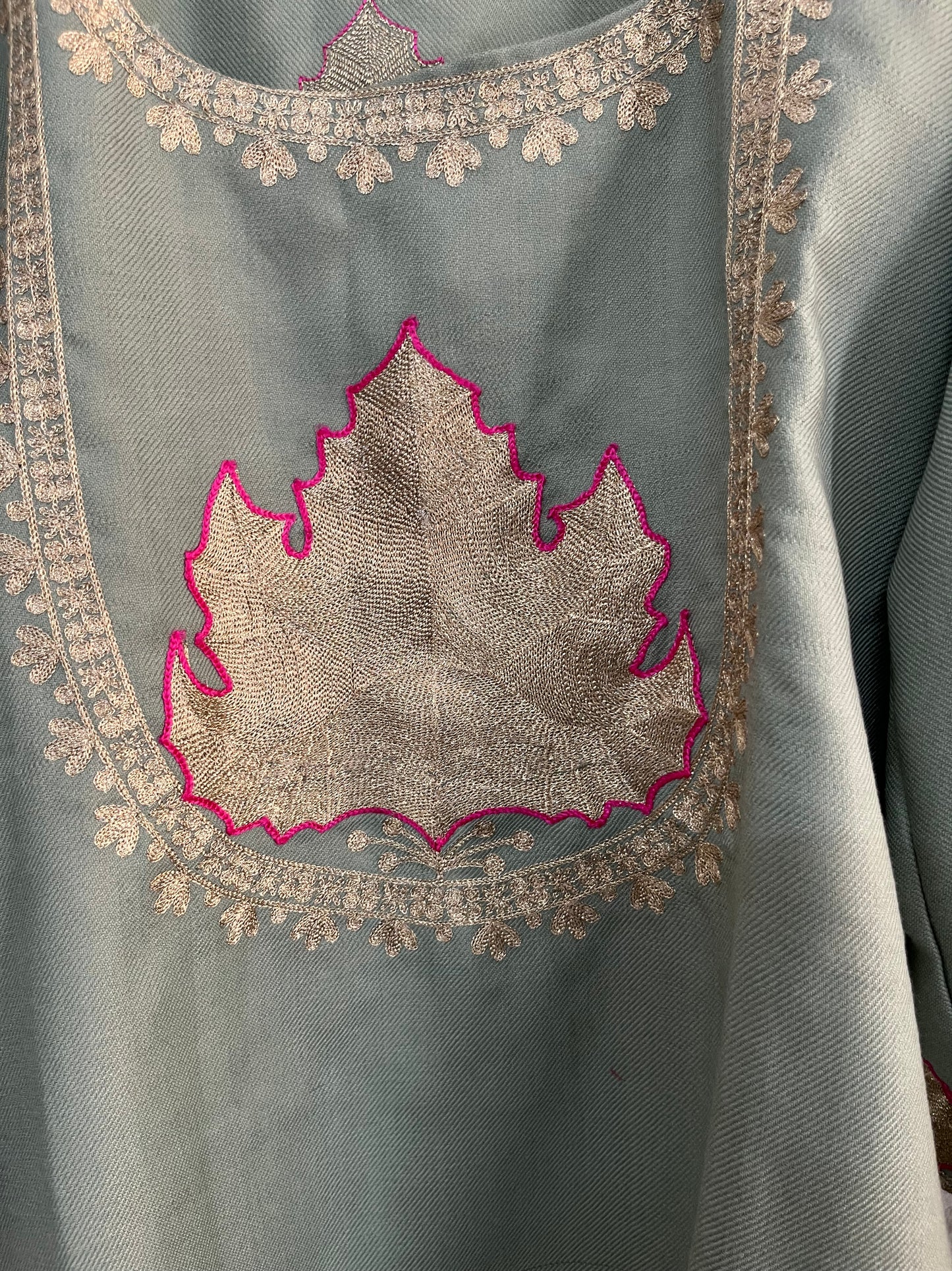 Pastel Green Woollen Kashmiri Co-Ord Set ( Size 42)