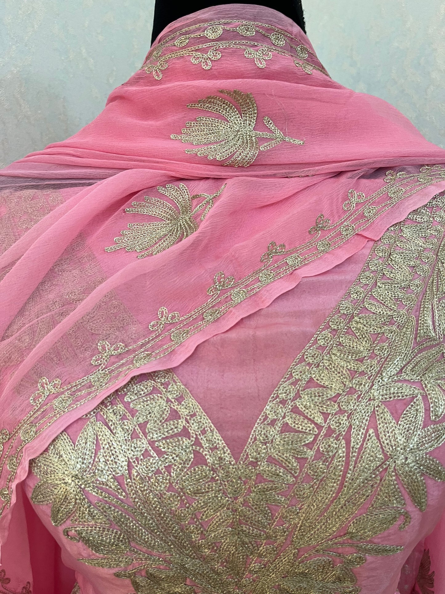 Soft Pink Tilla Kashmiri Silk Suit