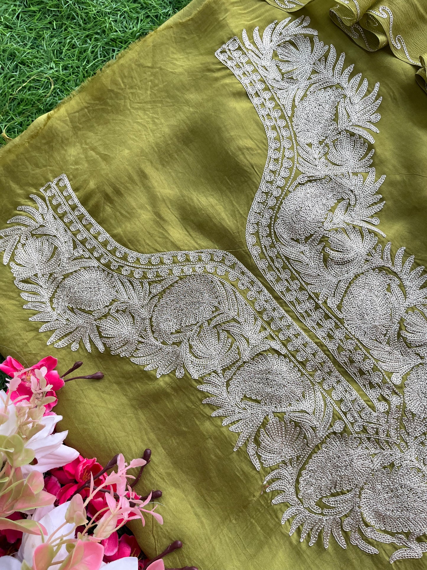 Heena Green Silk Tilla Kashmiri Suit