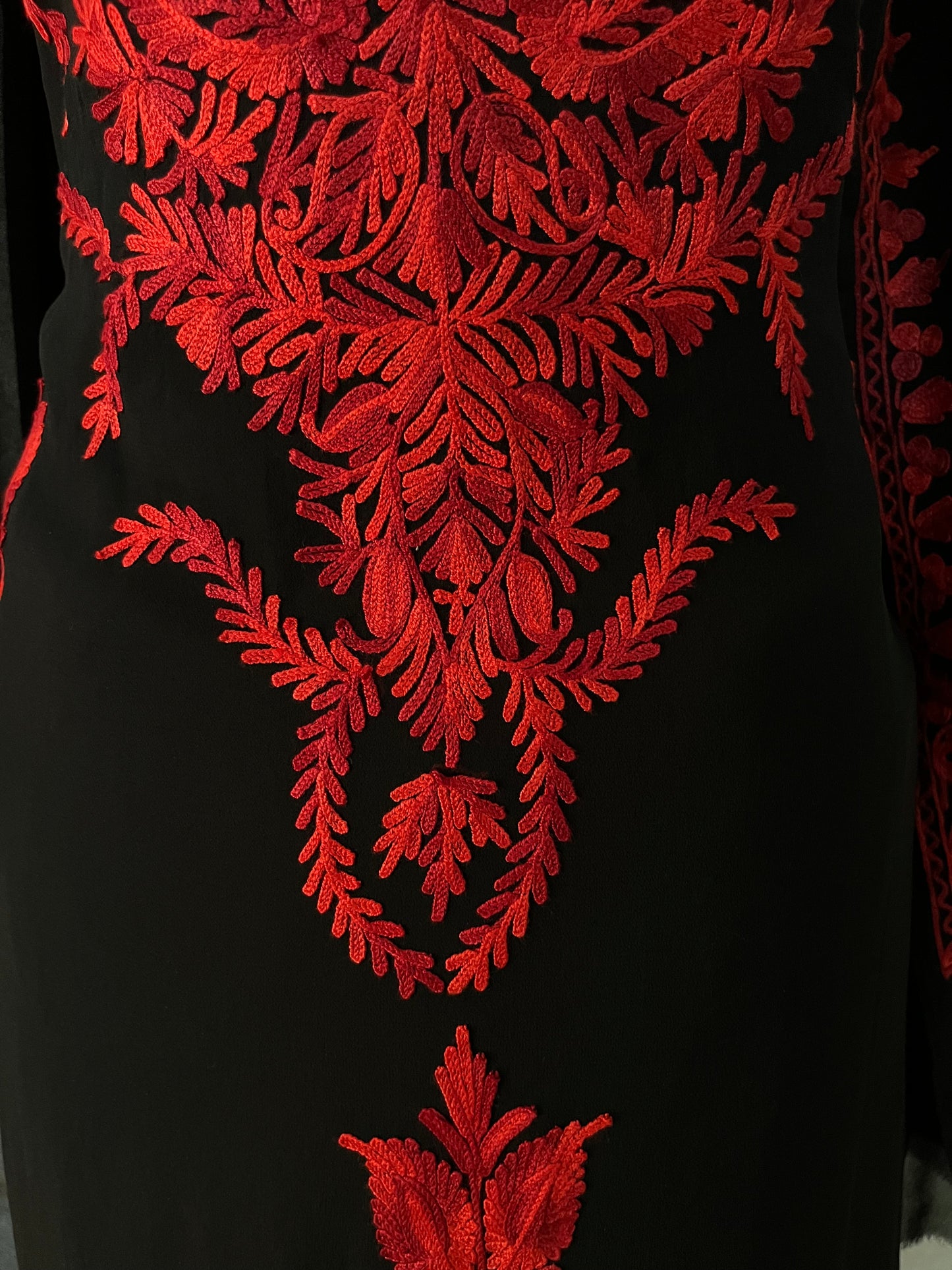 Georgette Black 3 Pc Kashmiri Suit