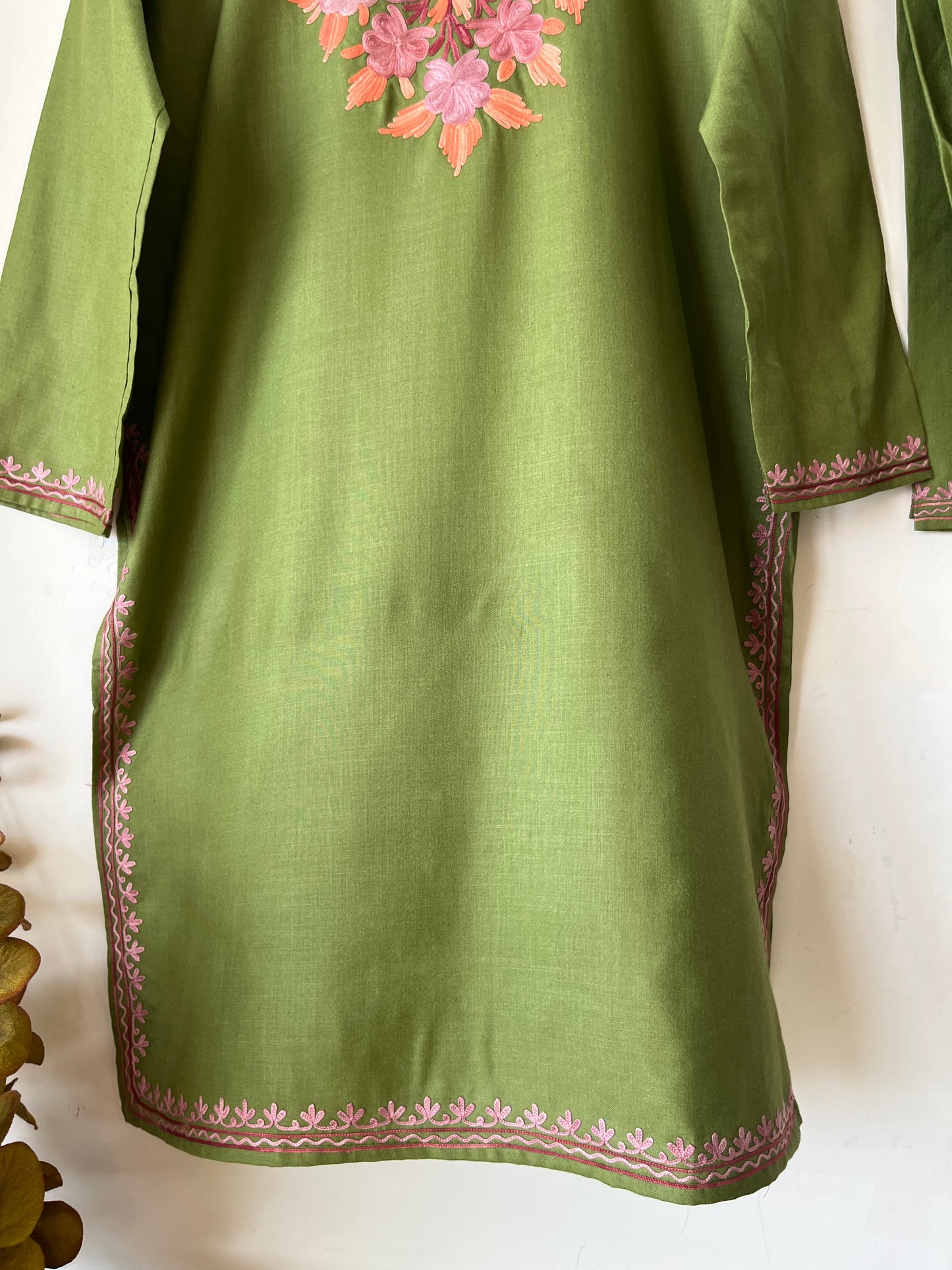 Henna Green Cotton Stitched Co-ord Set (XXL)