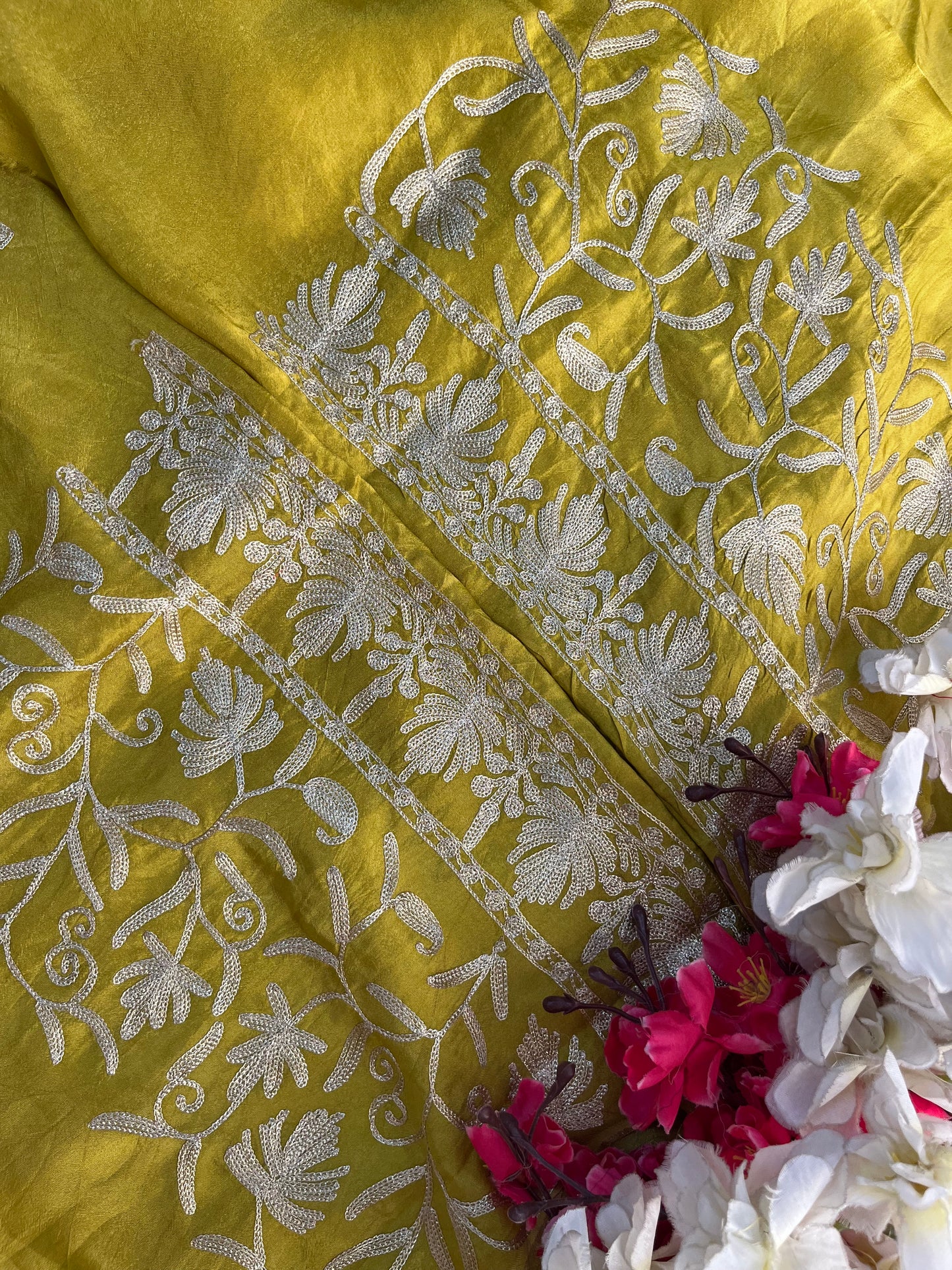 Green Tilla Kashmiri Silk Suit