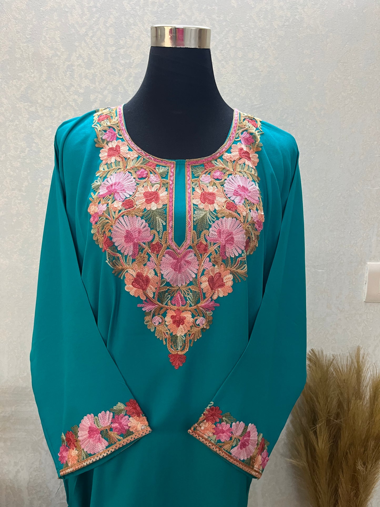 Teal Blue Cotton Stitched Co-ord Set(42)