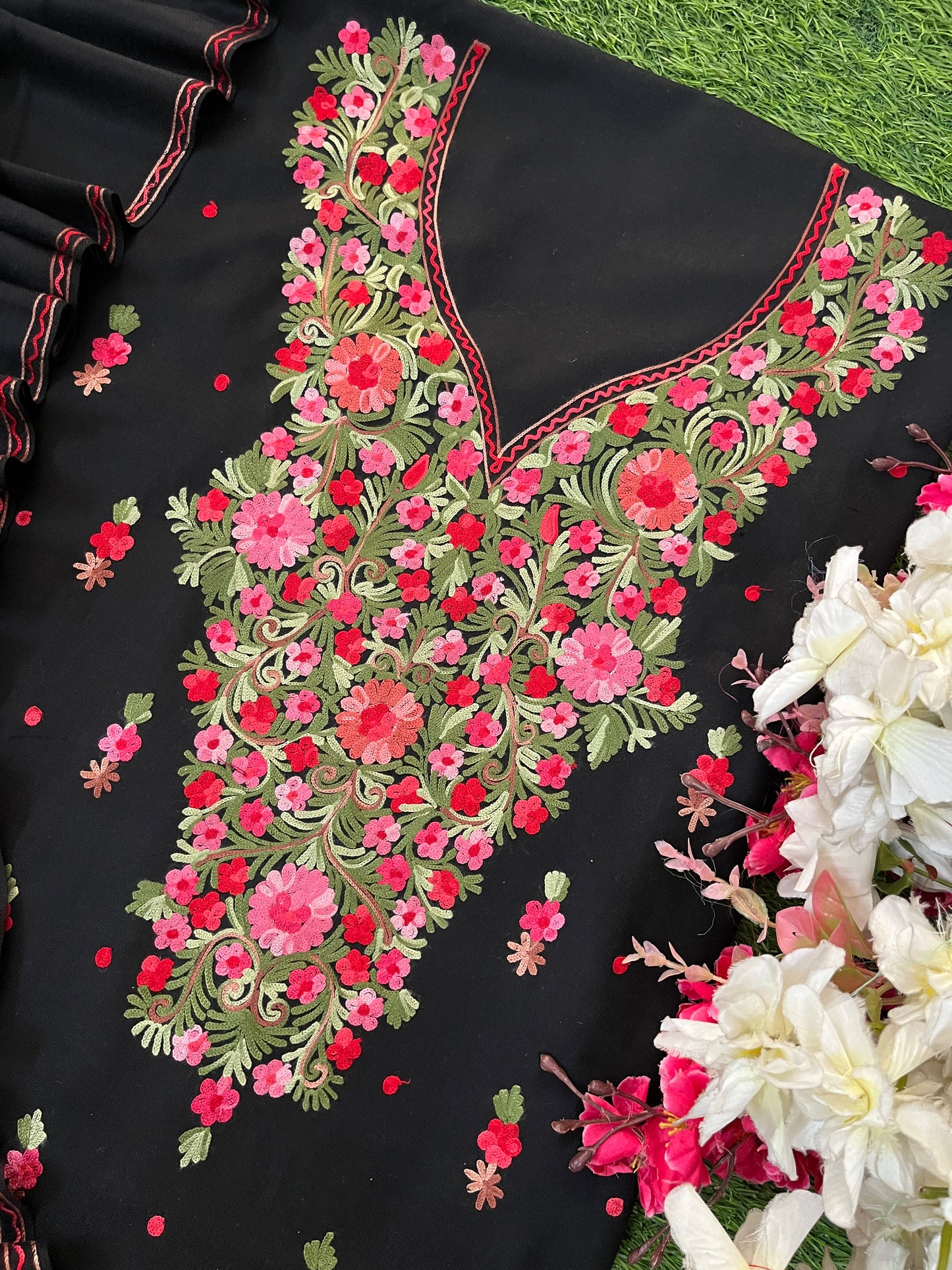 Black Woollen Aari Embroidered 3pc suit