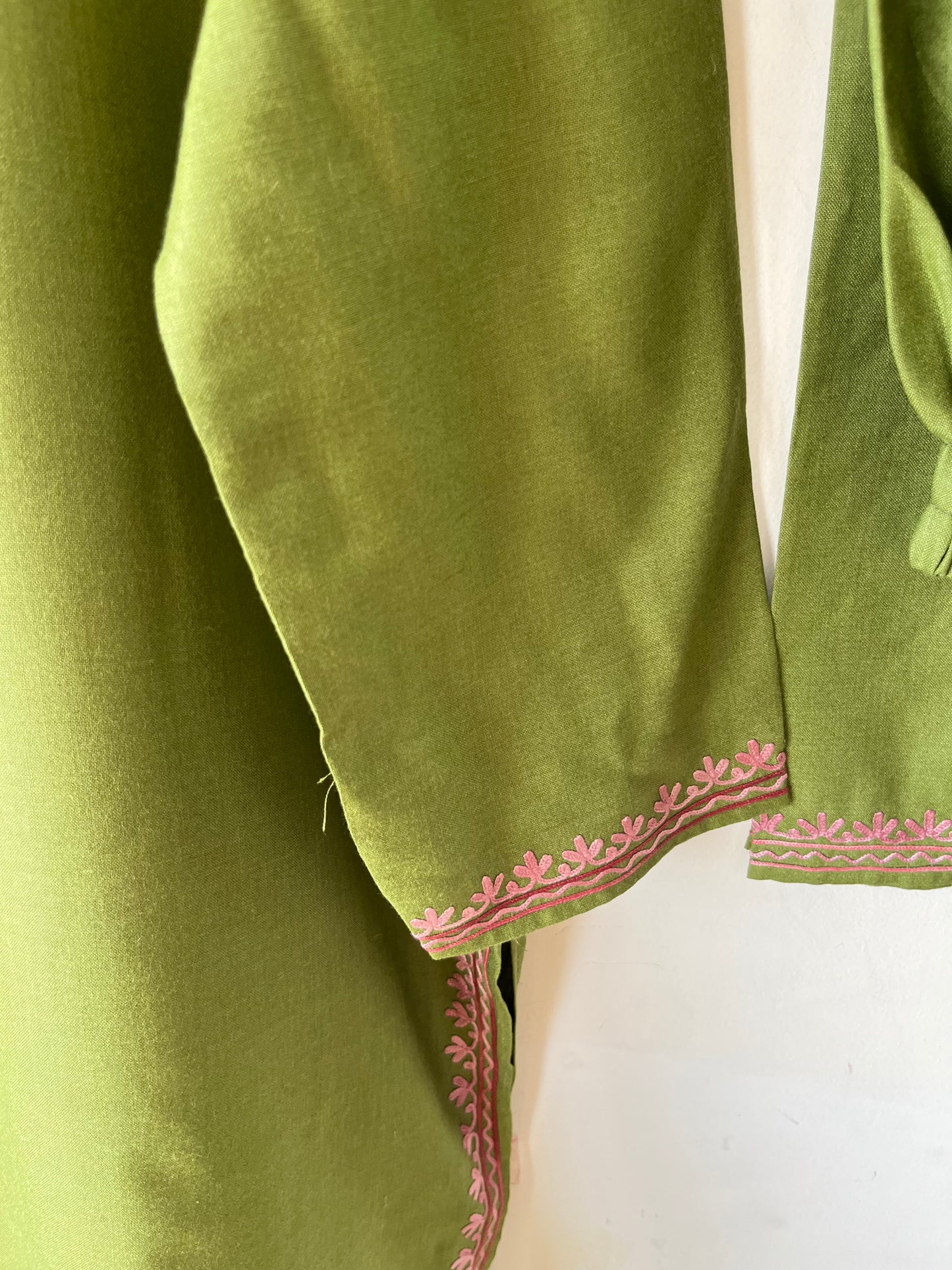 Henna Green Cotton Stitched Co-ord Set (XXL)