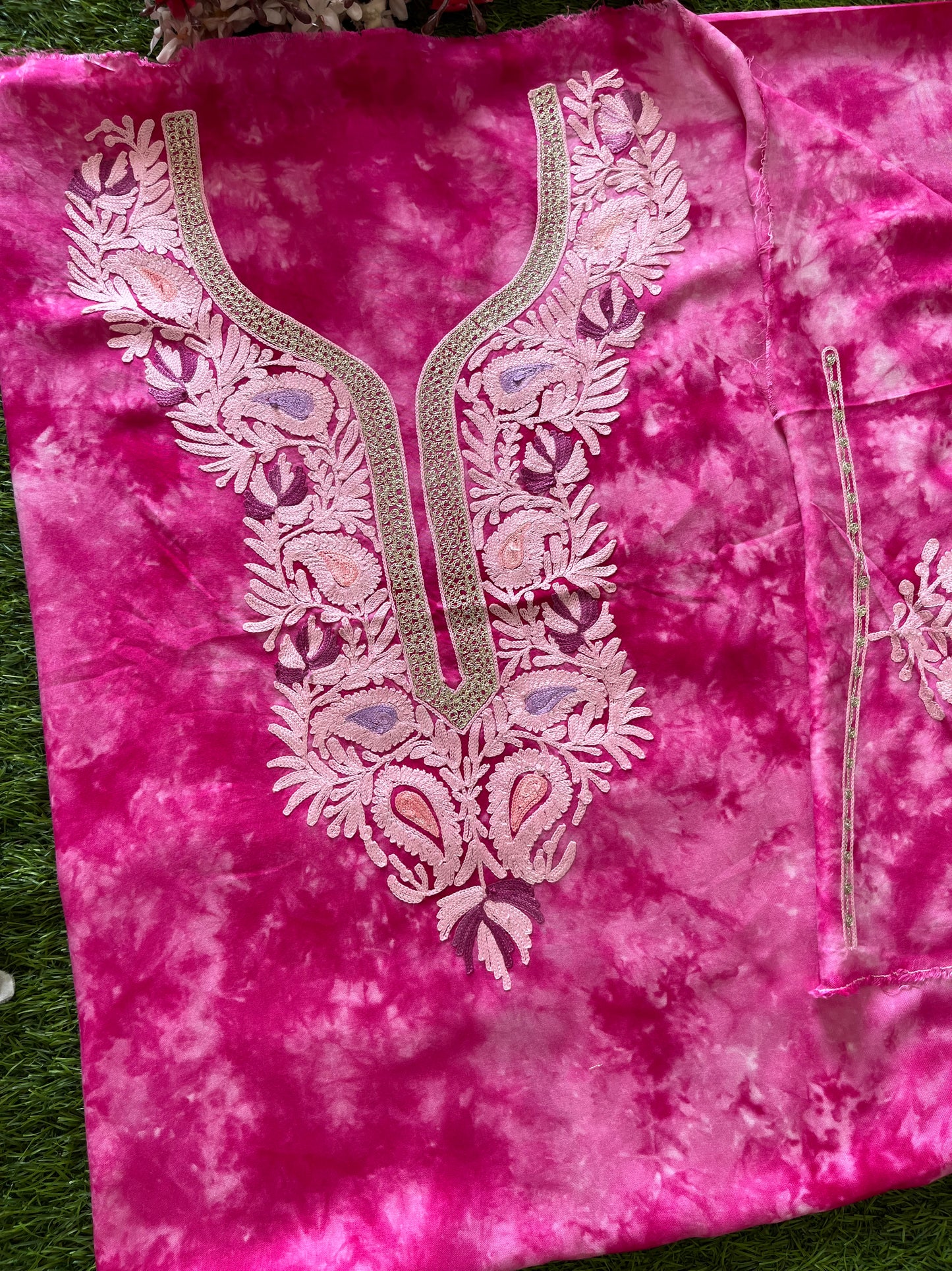 Cotton Unstitched Ty Dy Kashmiri Kurti