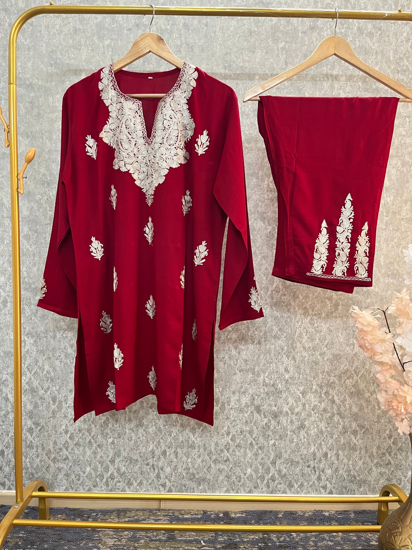 Maroon Cotton Cord Set (42)