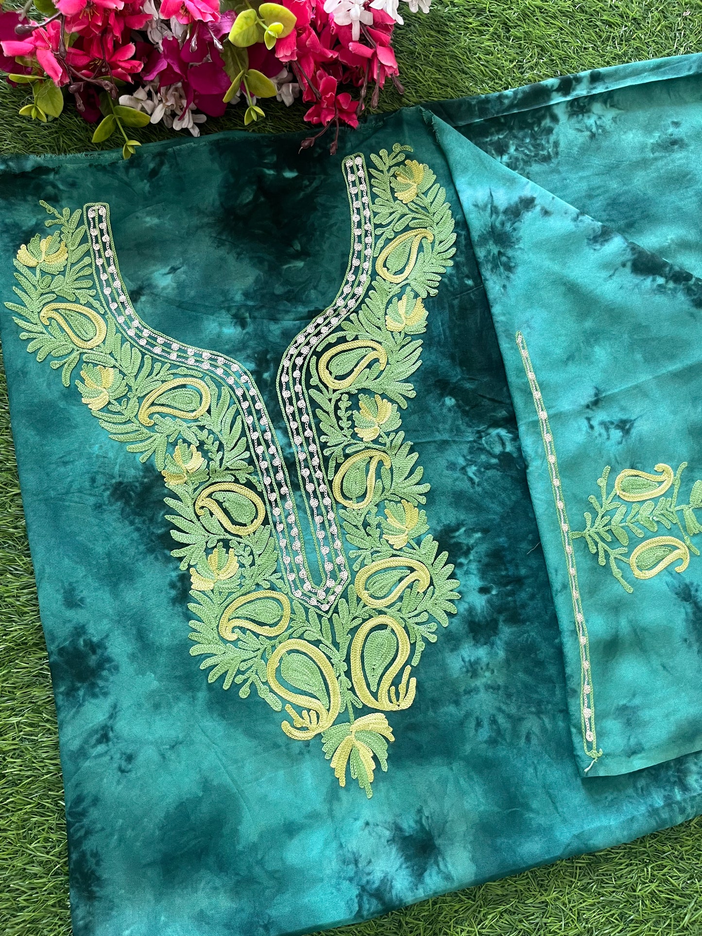 Cotton Unstitched Ty Dy Kashmiri Kurti