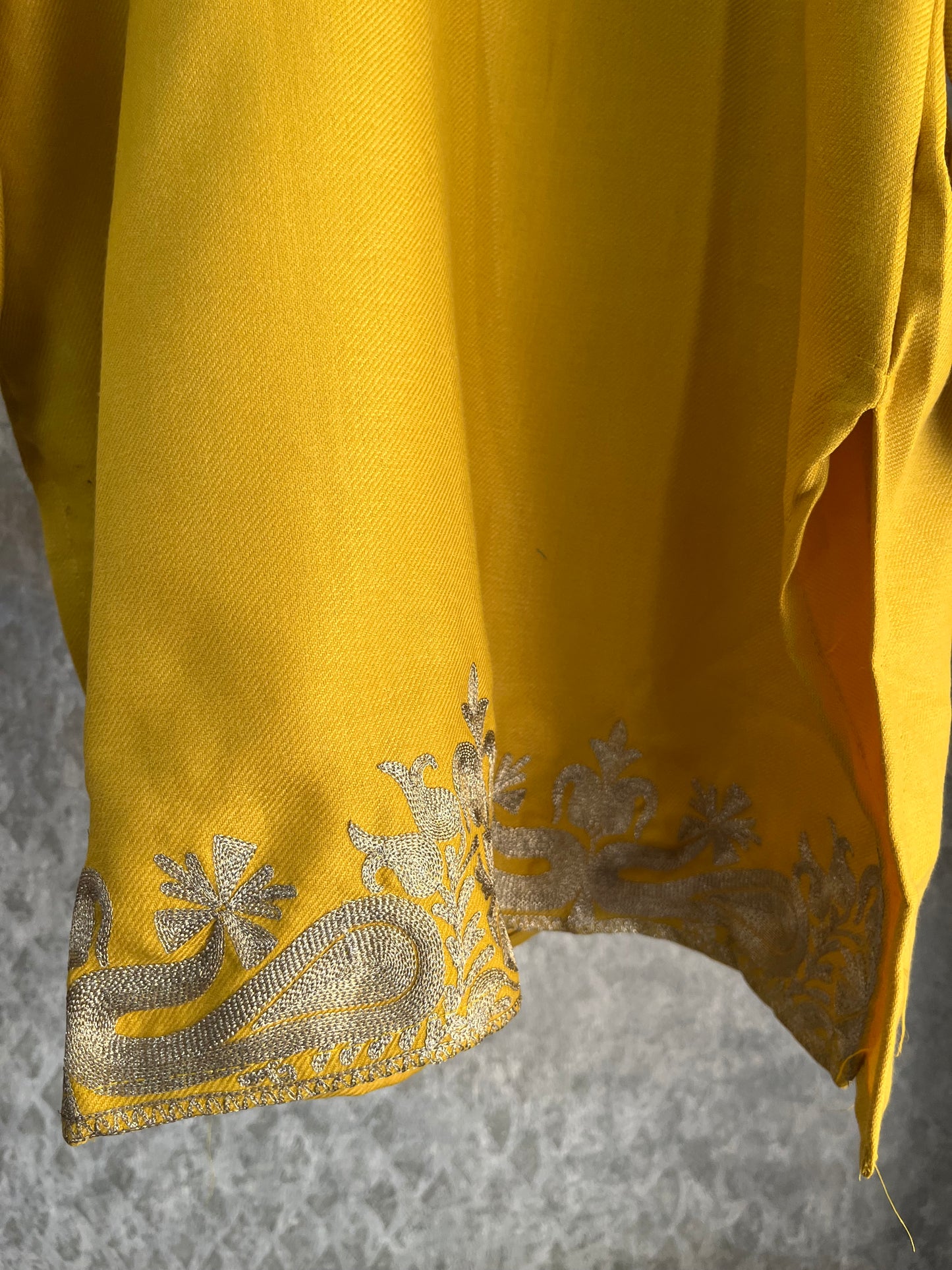 Yellow Woollen Kashmiri Co-Ord Set ( Size 46)