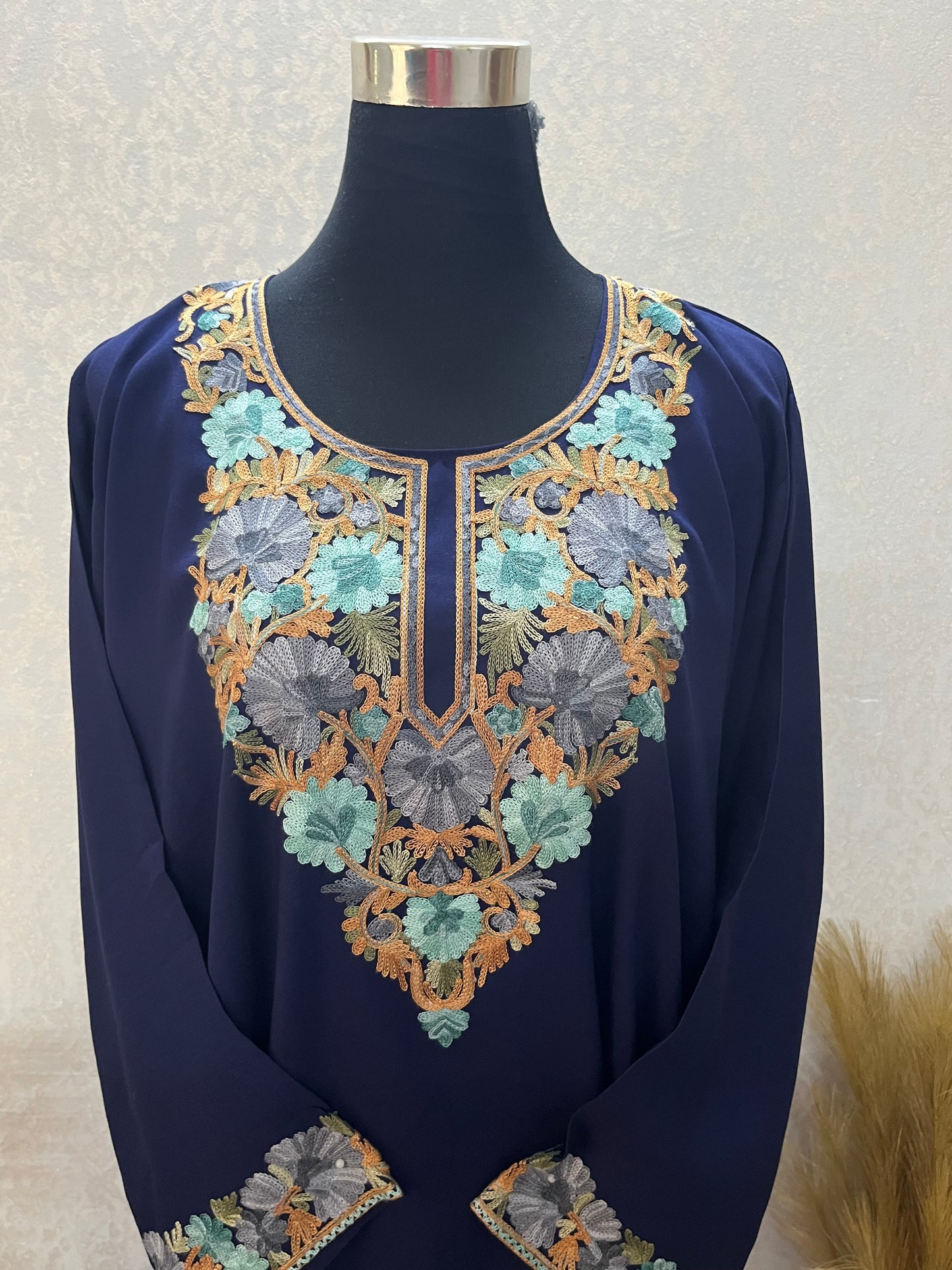 Navy Blue Cotton Stitched Co-ord Set(42)