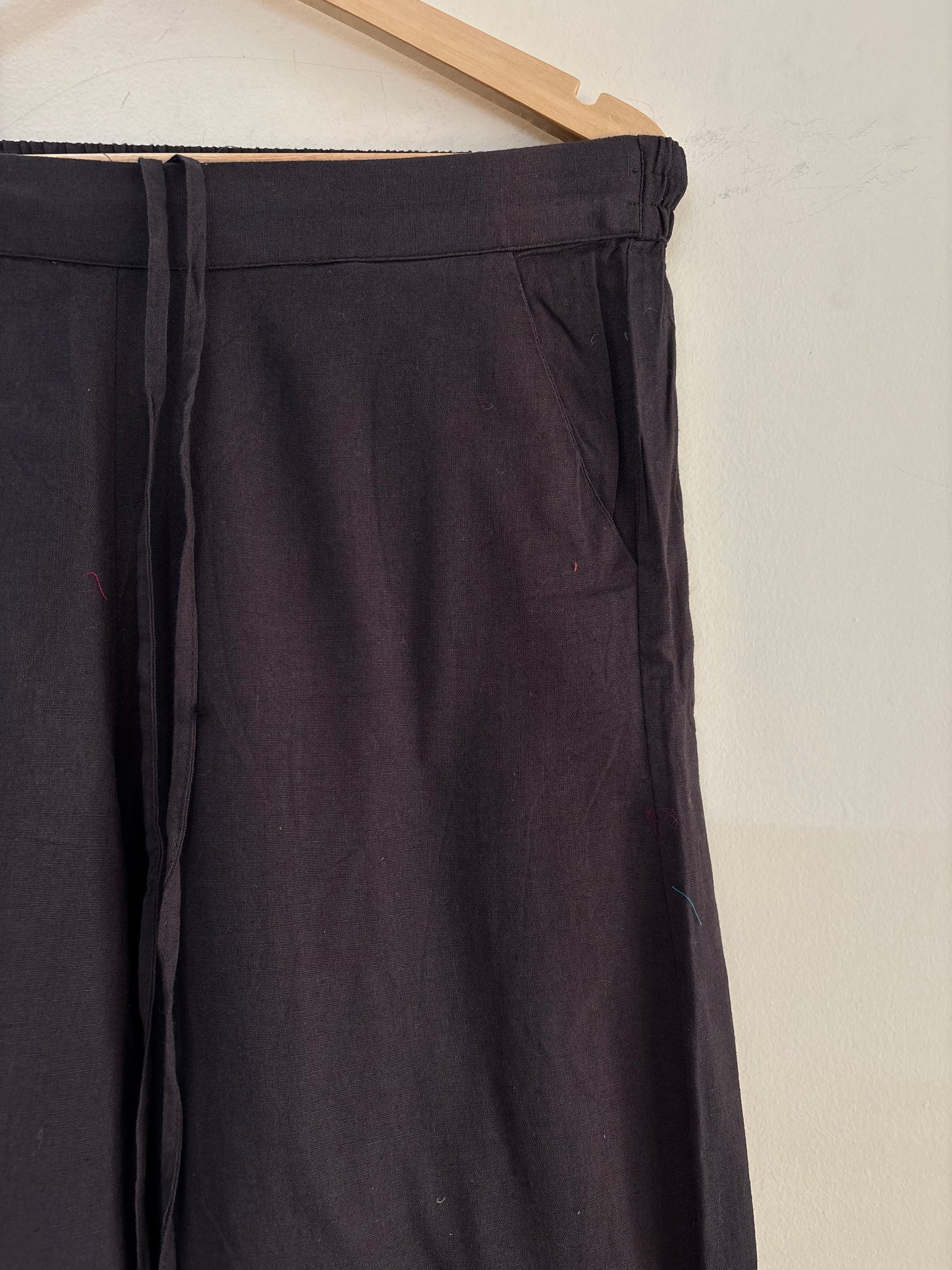 Women Charcoal Grey Wide Leg Aari Embroidered Palazzos ‘M’