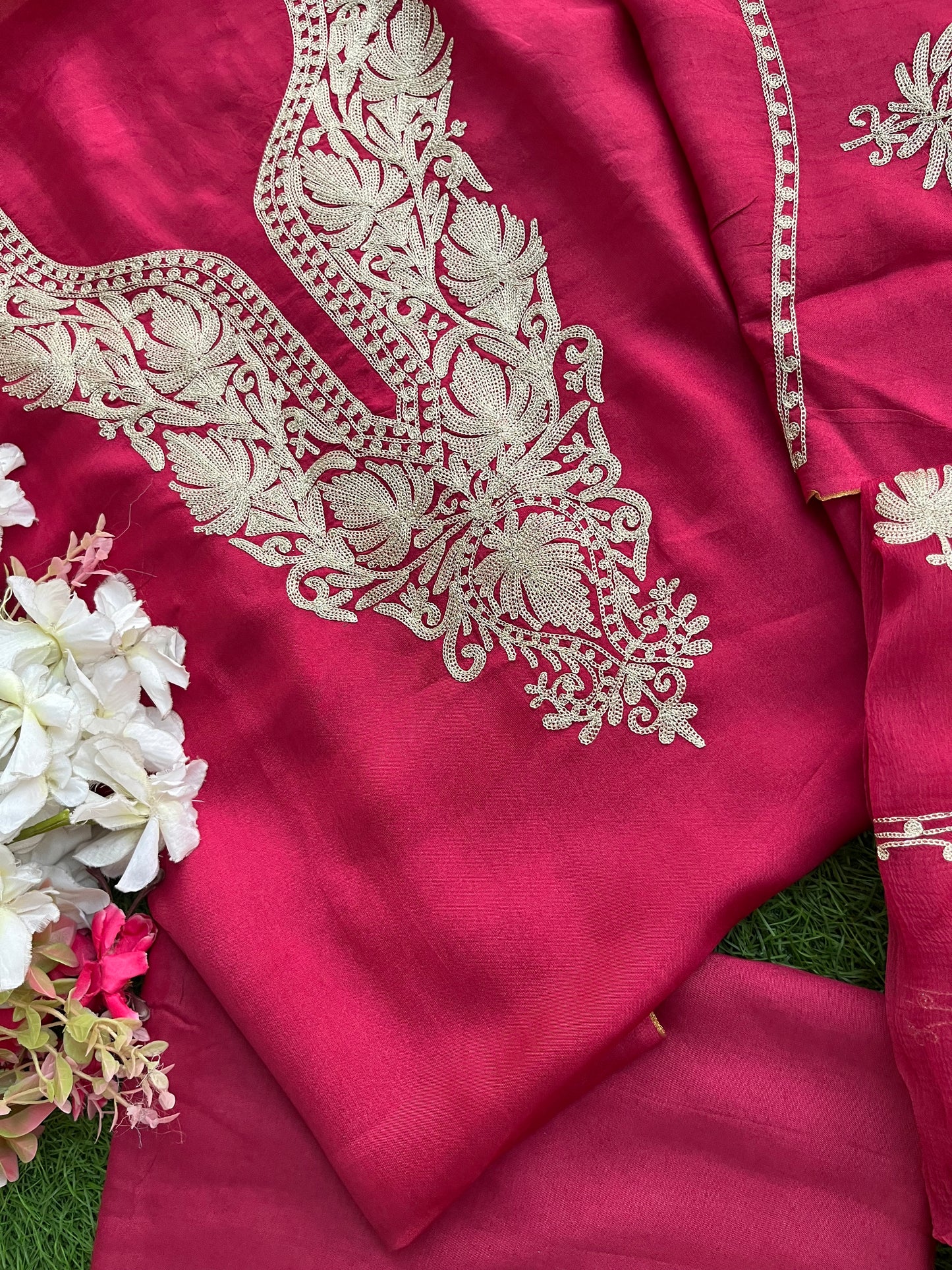 Blush Silk Tilla Kashmiri Suit