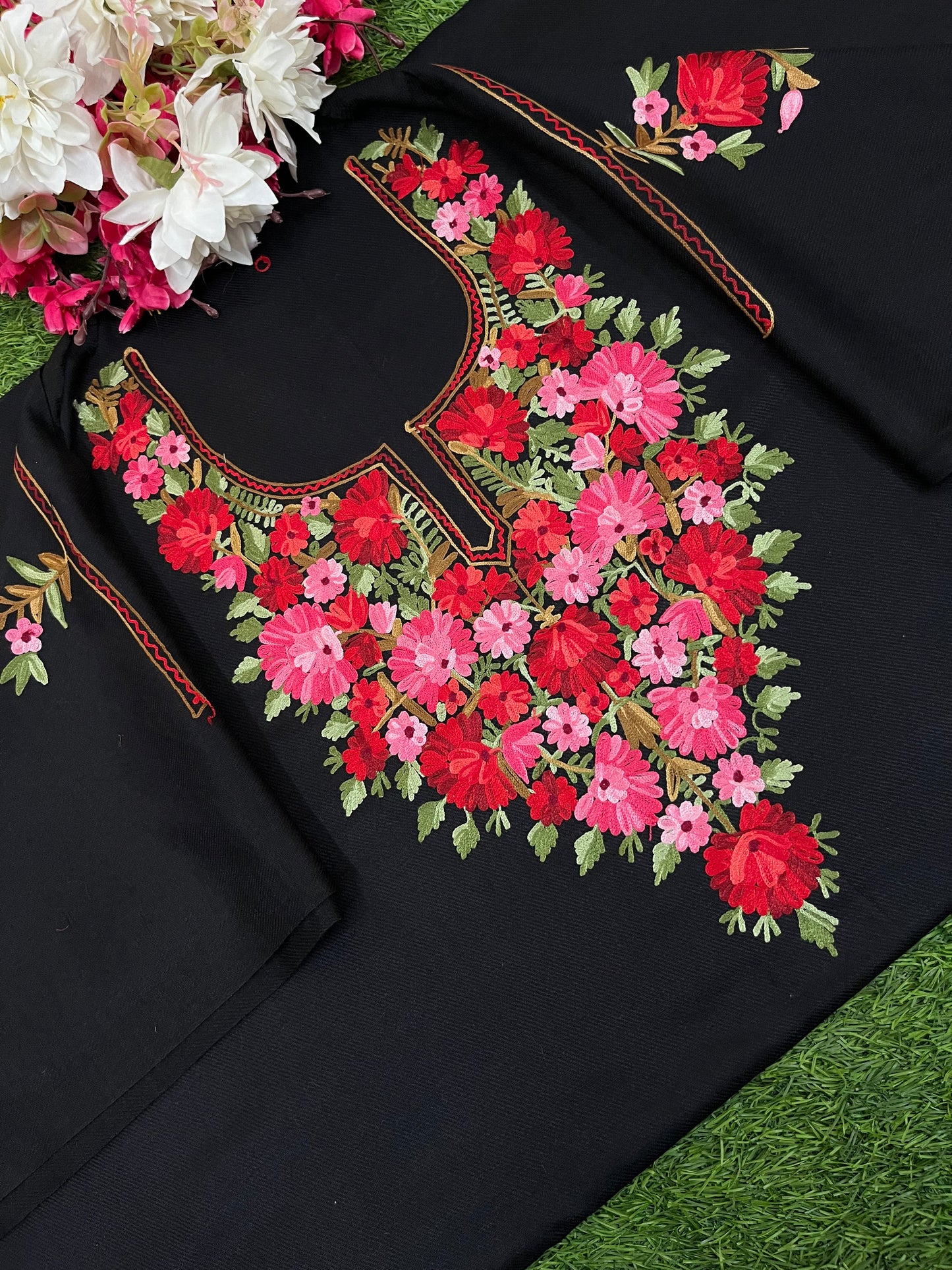 Black Woollen Aari Embroidered 3pc suit