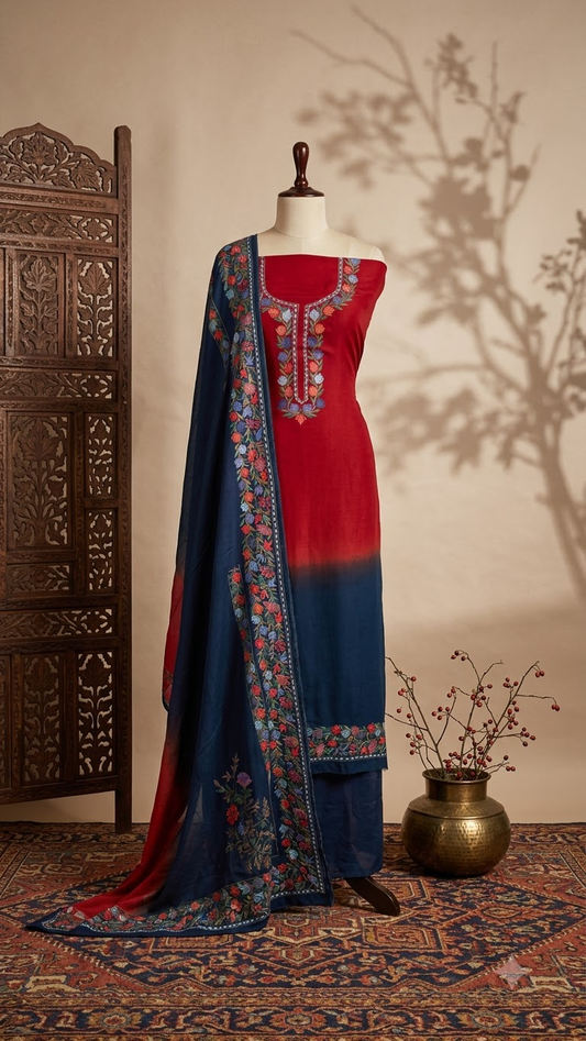 Luxury Pure Georgette Kashmiri Embroidered Suit
