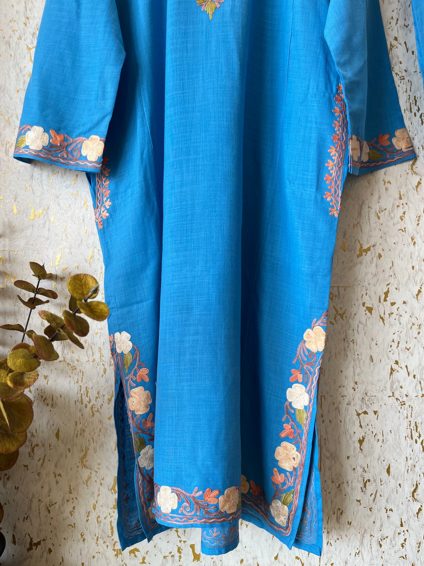 Sky blue Cotton Pheran Set (Free Size)