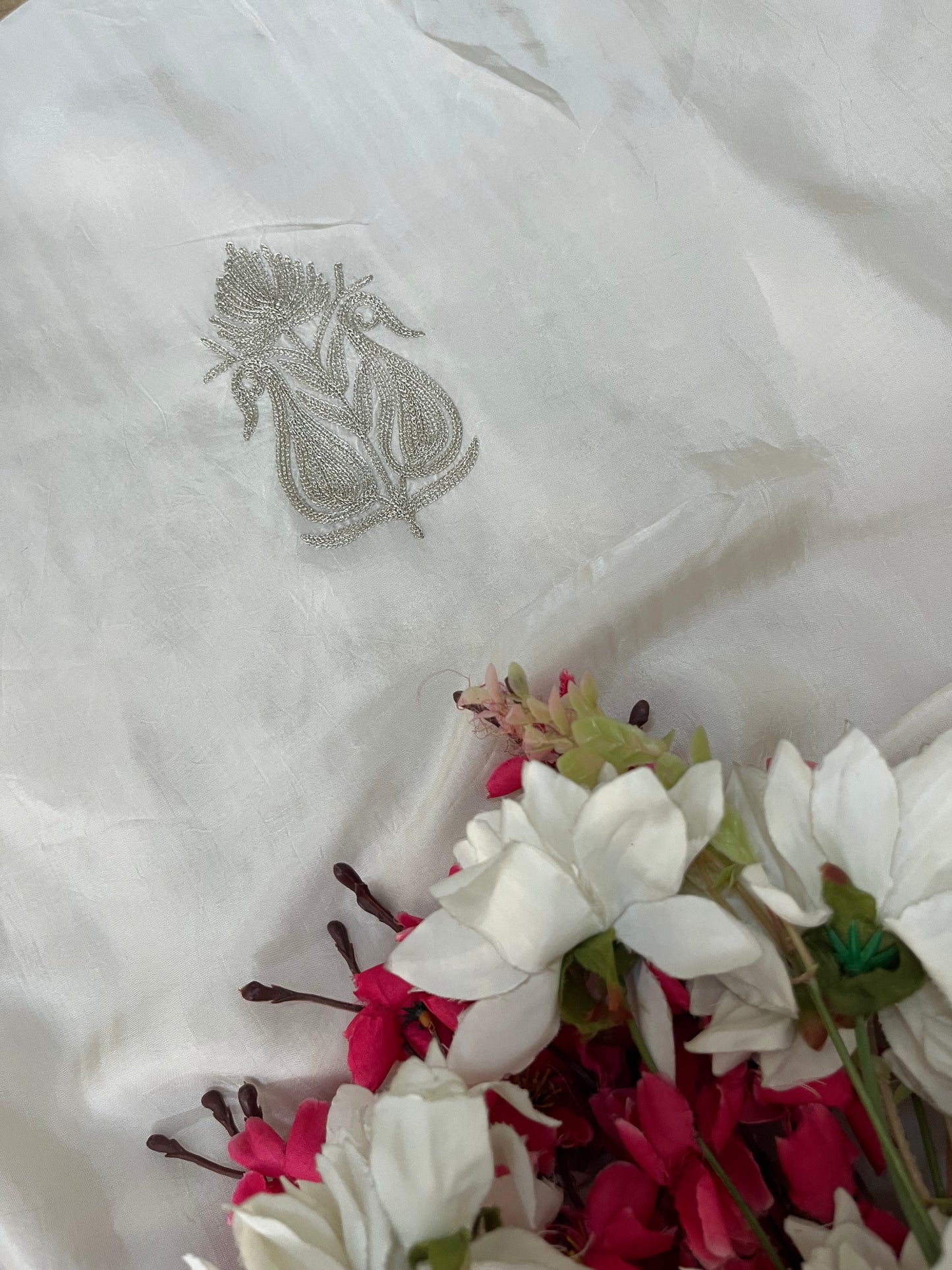 Ivory Sanam Silk Kashmiri Suit