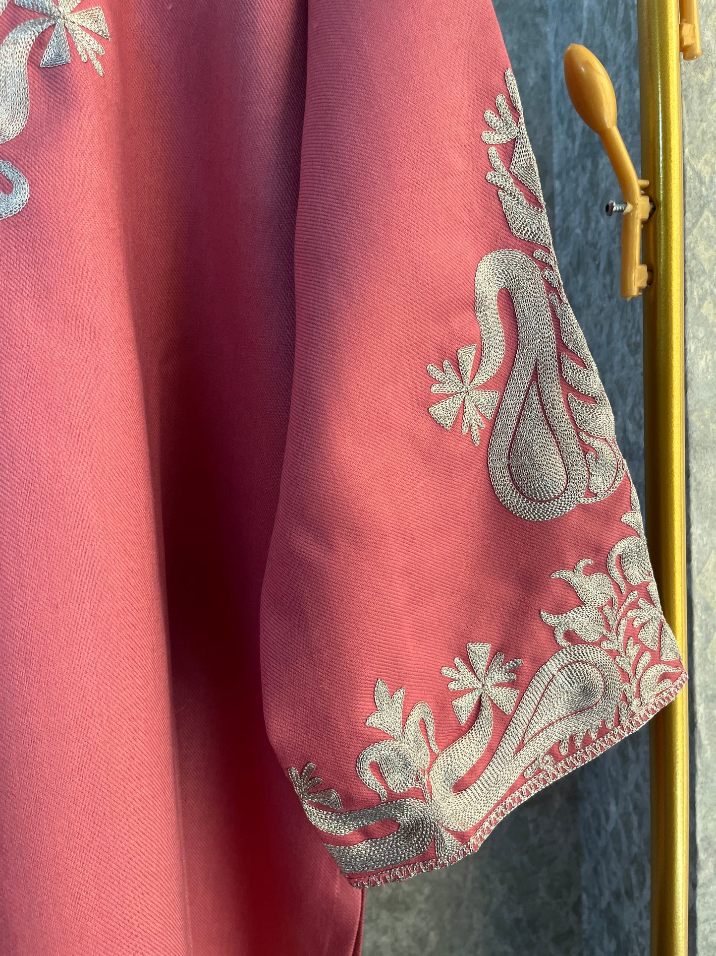 Pink Woollen Kashmiri Co-Ord Set ( Size 46)