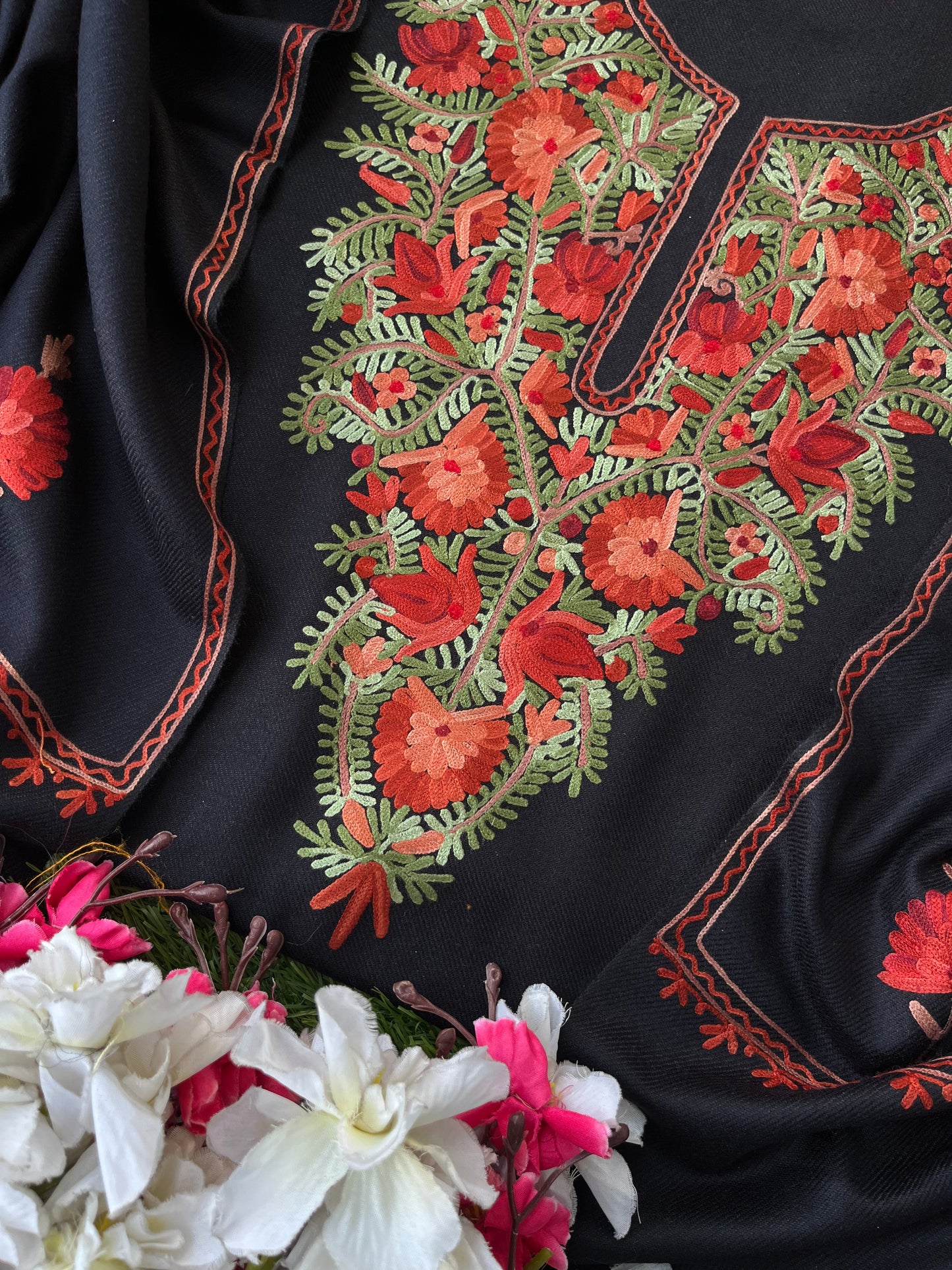 Black Woollen Aari Embroidered 3pc suit