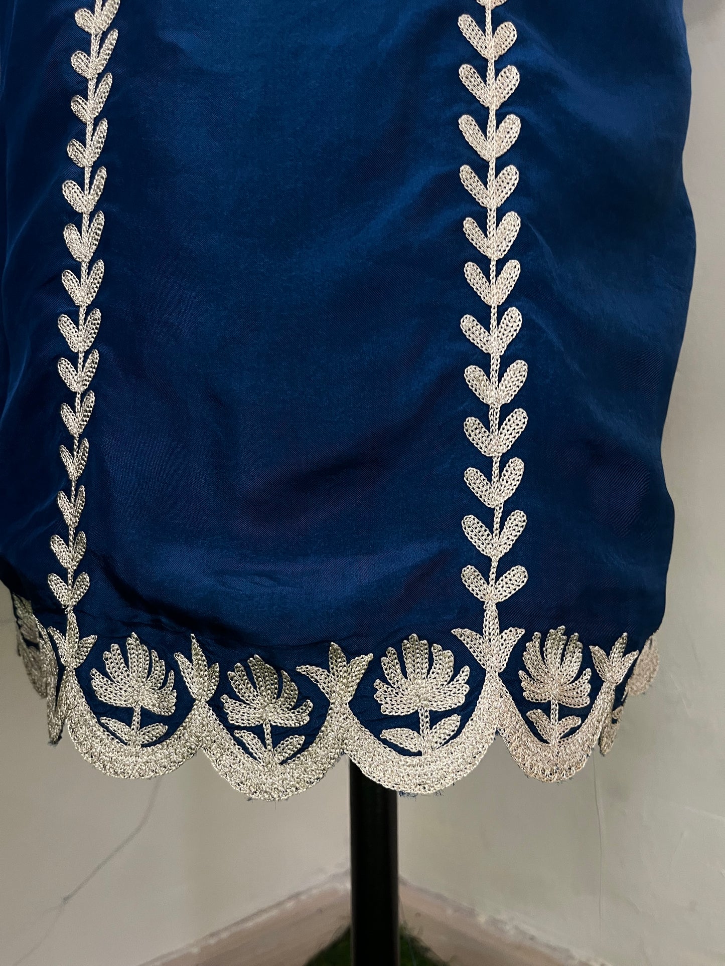 Sanam’ Royal Blue Silk Tilla Embroidered Suit material