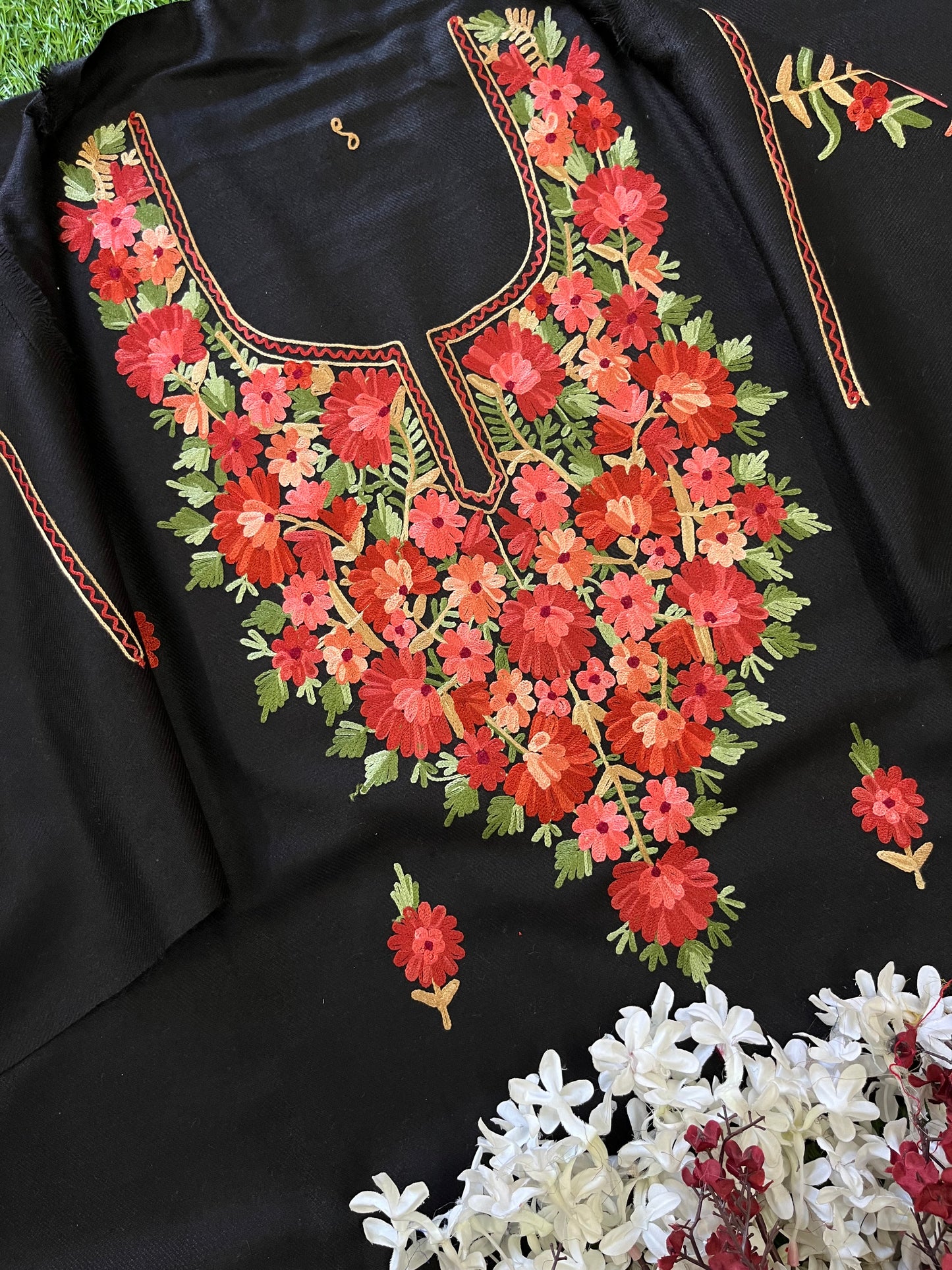 Black Woollen Aari Embroidered 3pc suit