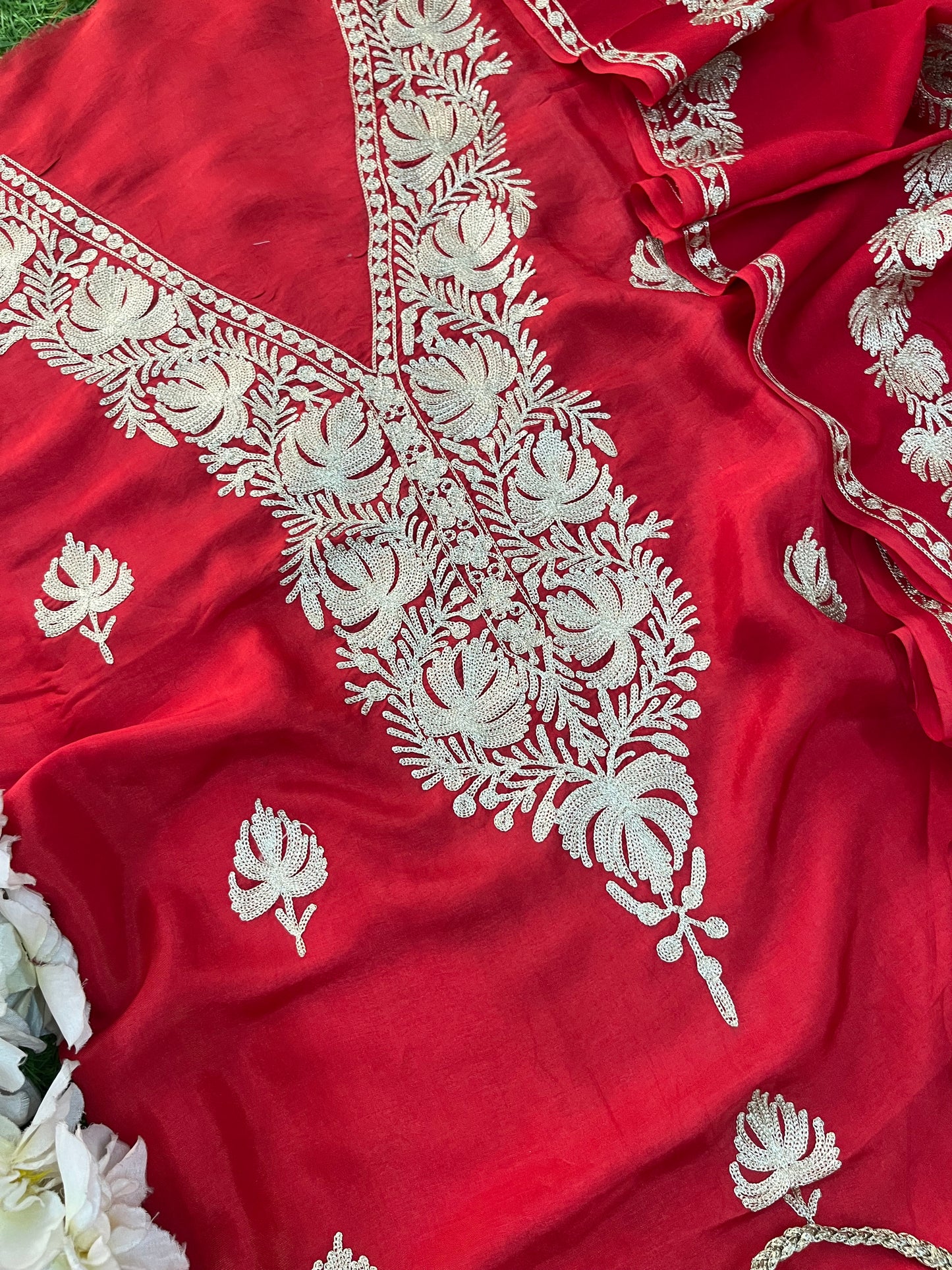 Sanam Silk Kashmiri Suit with Potli