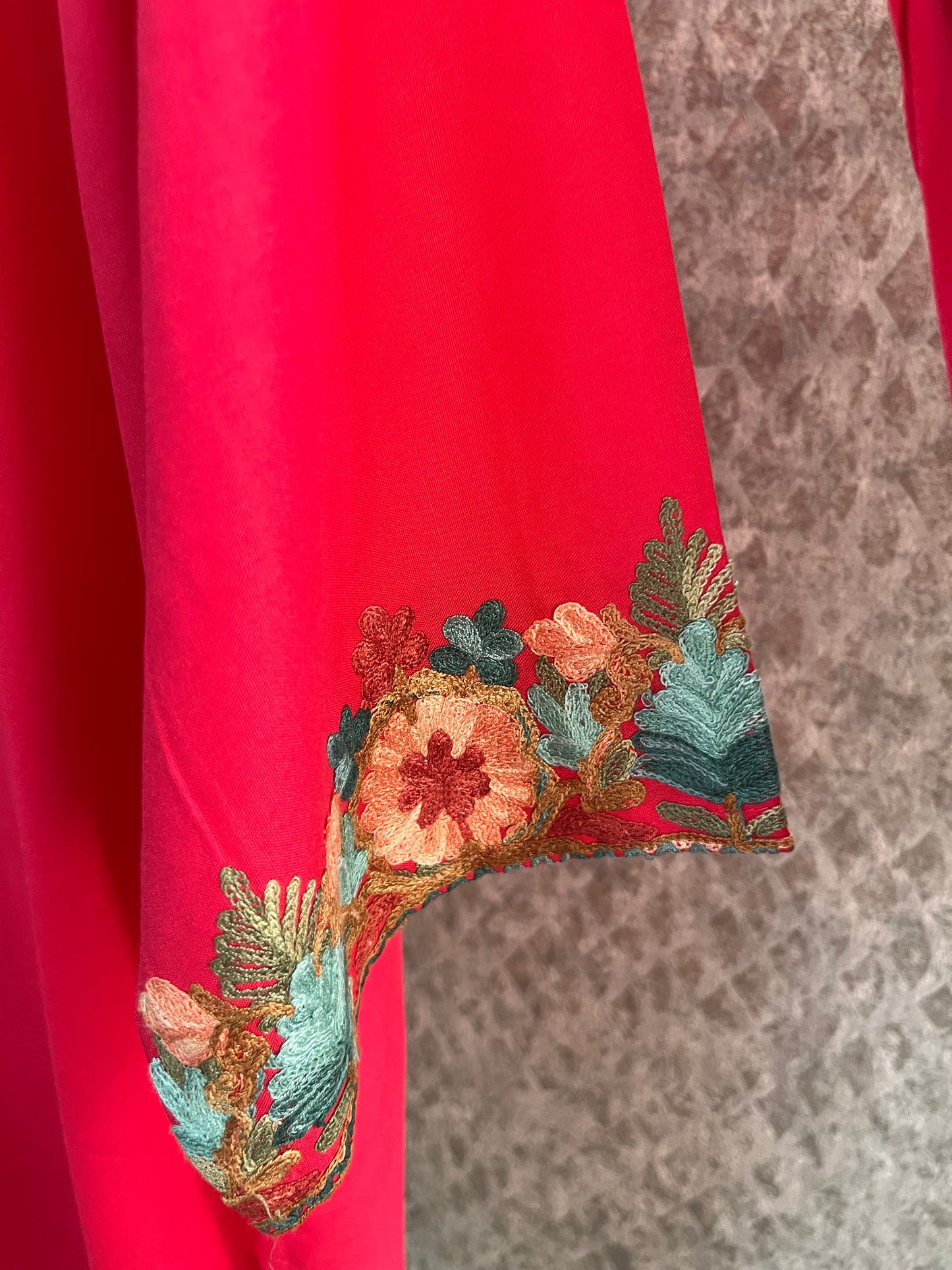 Carrot Pink Cotton Stitched Co-ord Set(44)