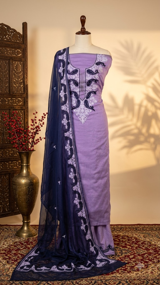Lilac Soft Tissue Kashmiri Suit