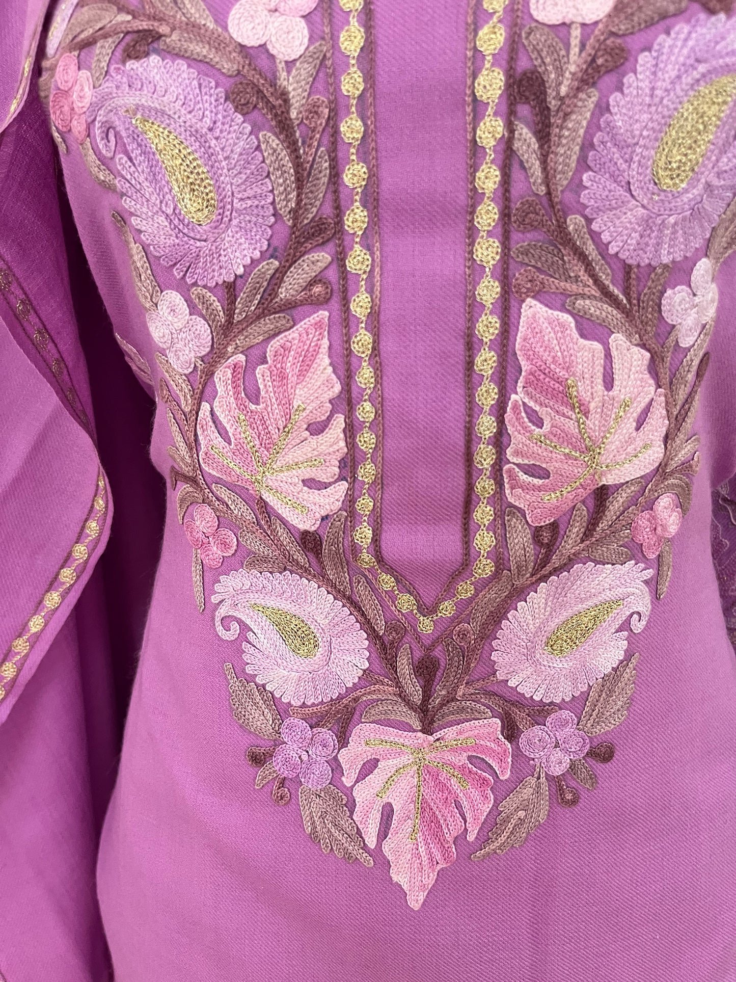 Lavender Fine Wool Kashmiri Suit