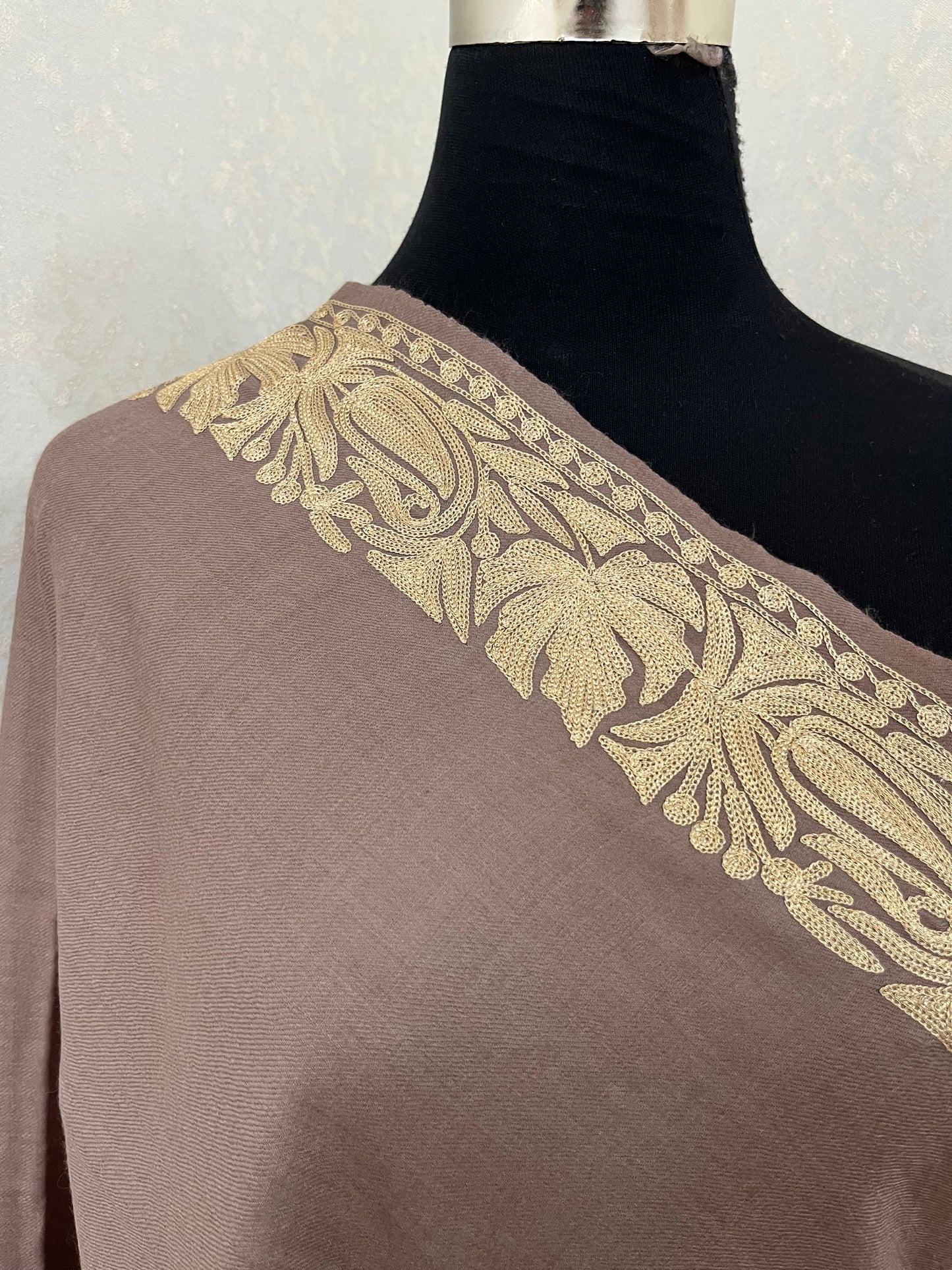 Semi Pashmina Tilla Embroidered stole