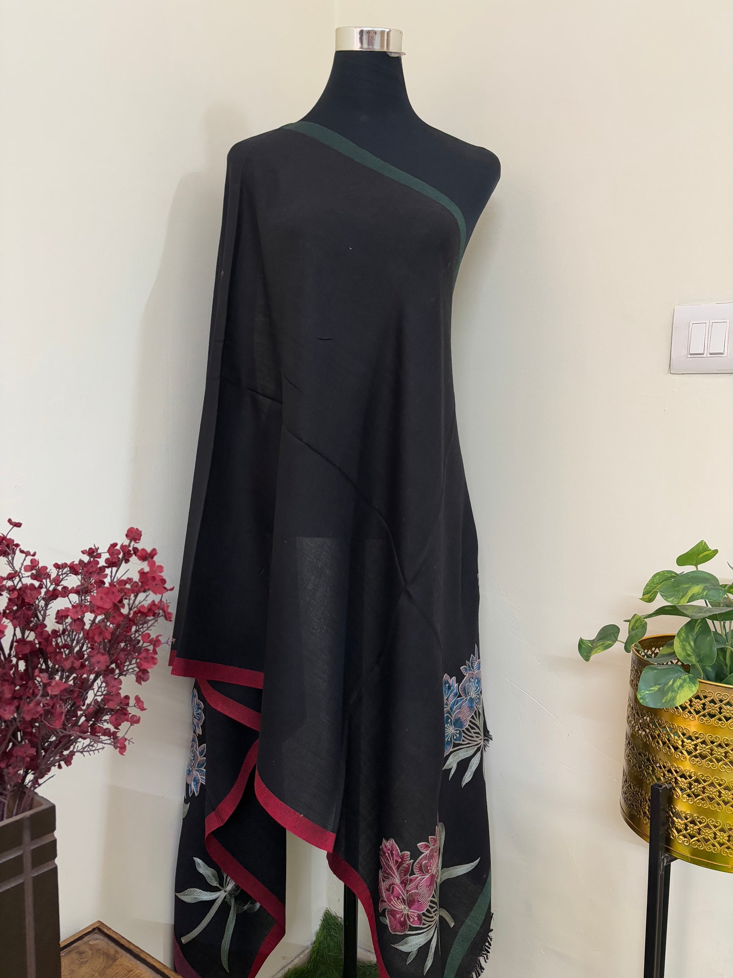 Black Bird Palla Kashmiri Stole