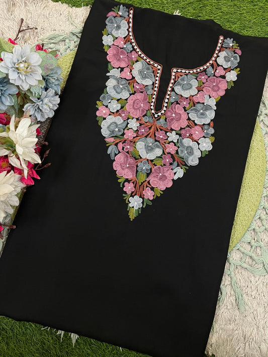 Black Cotton Cord Set (Aari Embroidered)