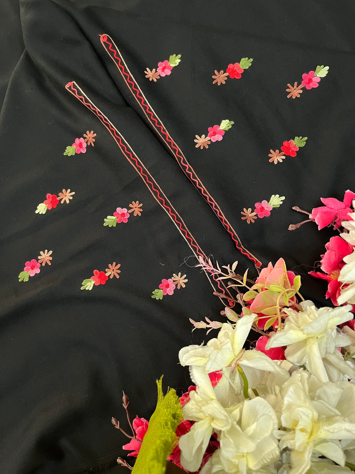 Black Woollen Aari Embroidered 3pc suit