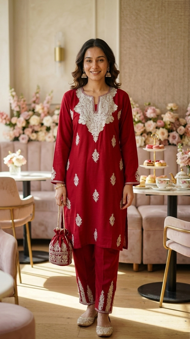 Maroon Cotton Cord Set (42)