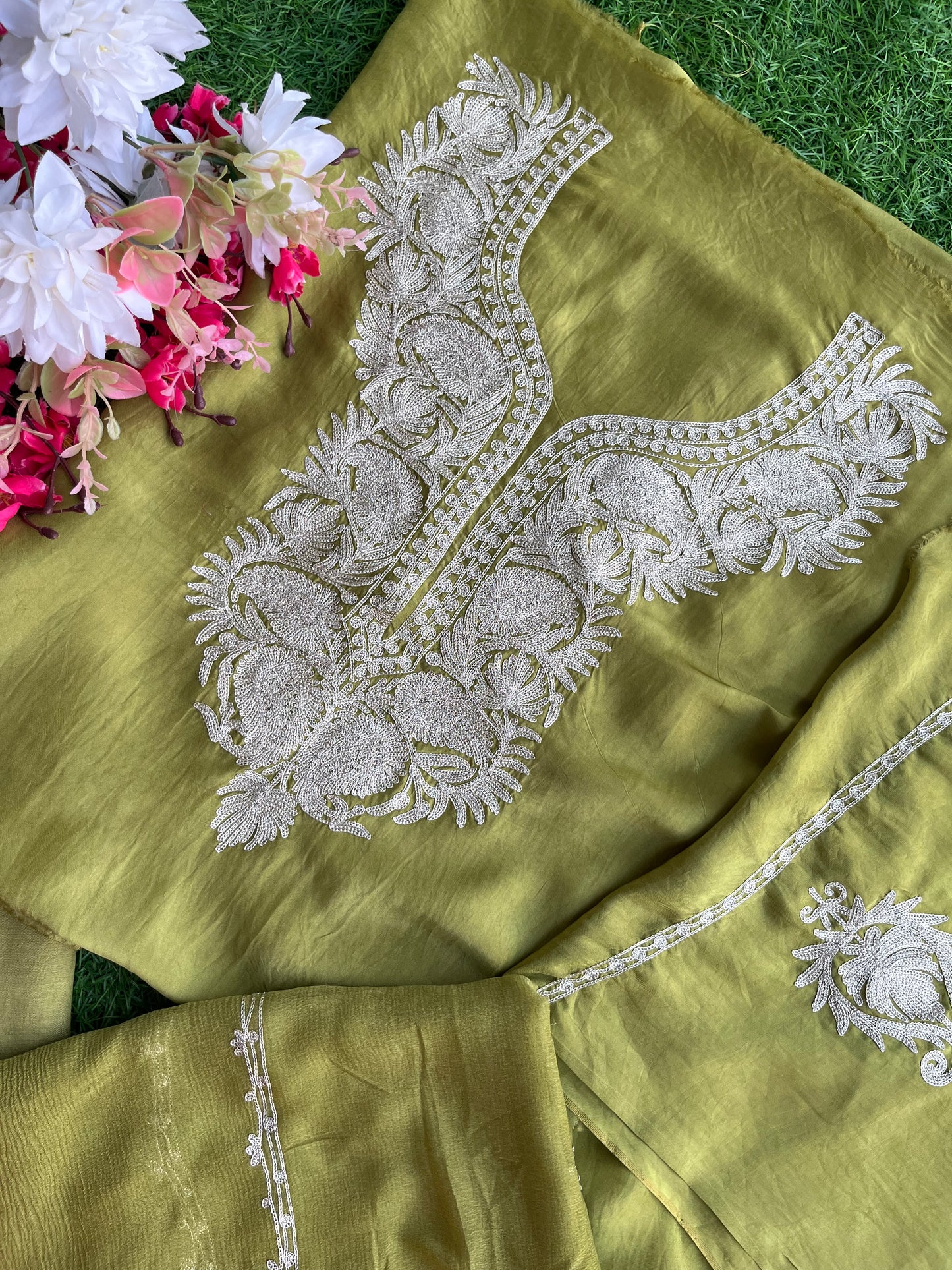 Heena Green Silk Tilla Kashmiri Suit