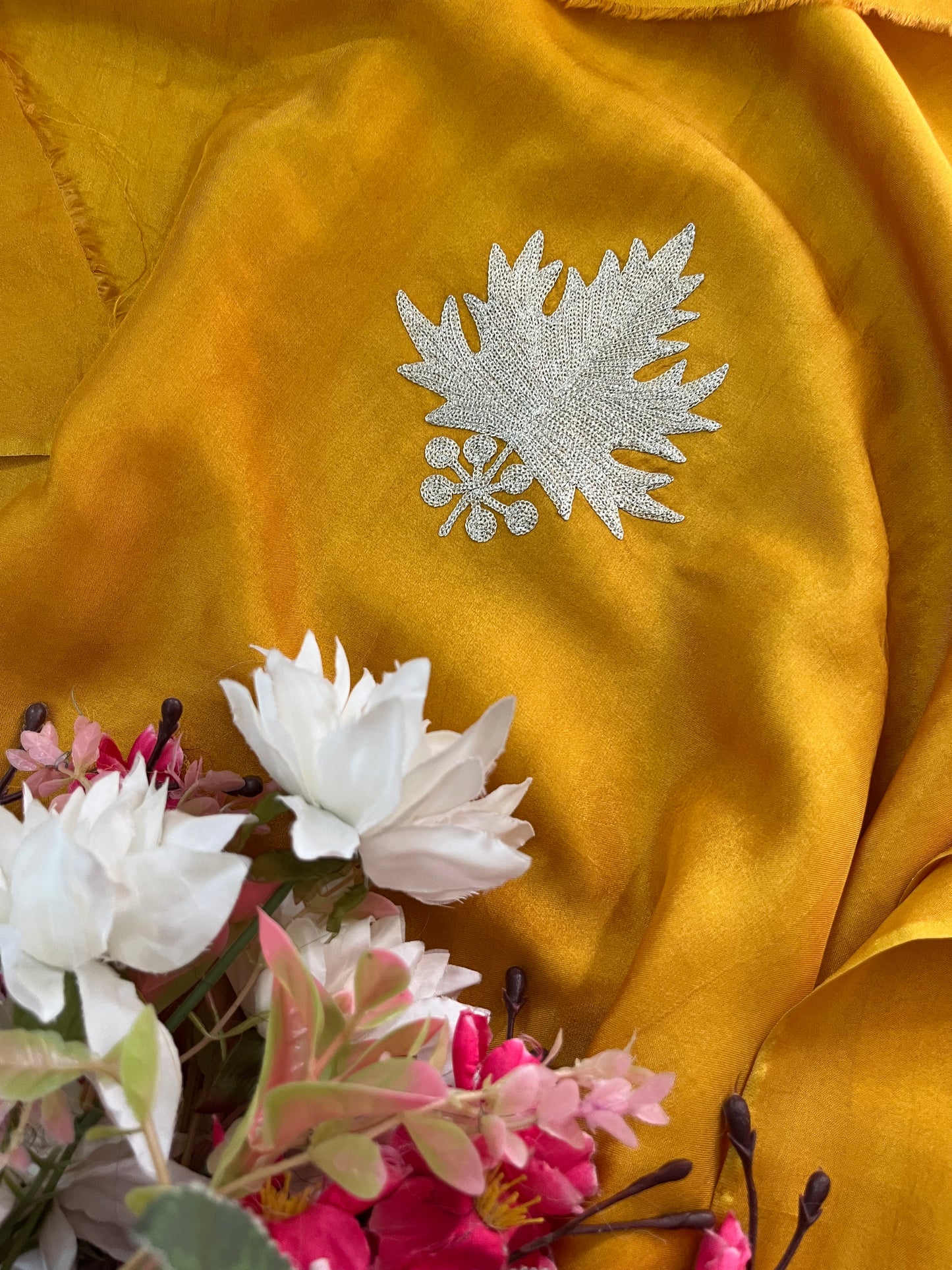 Golden Yellow Sanam’ Tilla Kashmiri Silk Suit