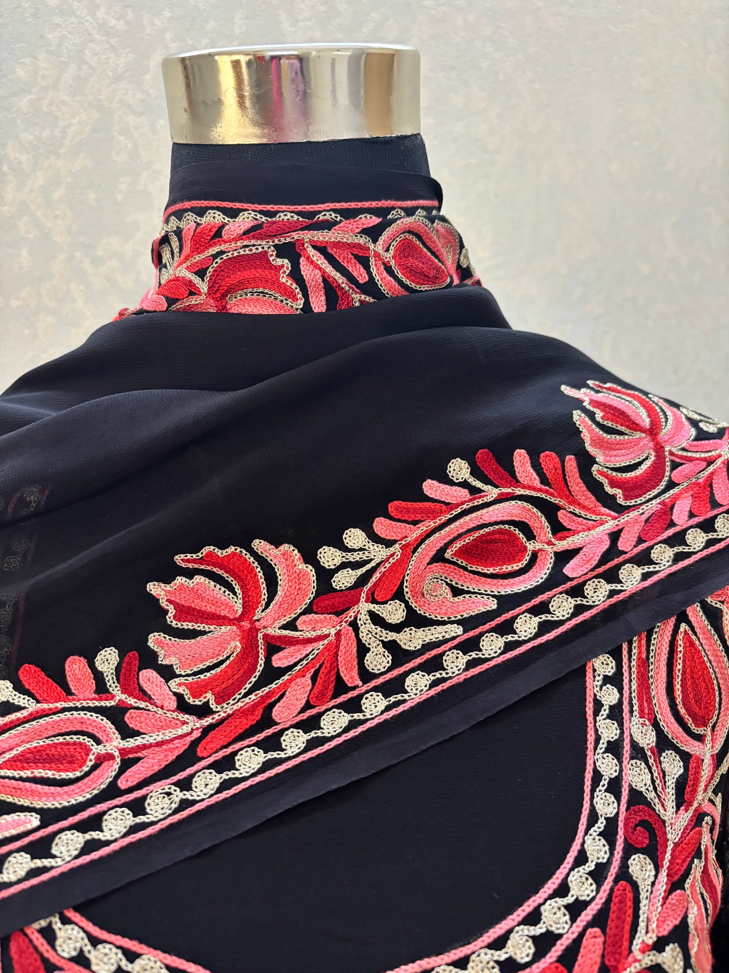 Black Pure Georgette Kashmiri Suit
