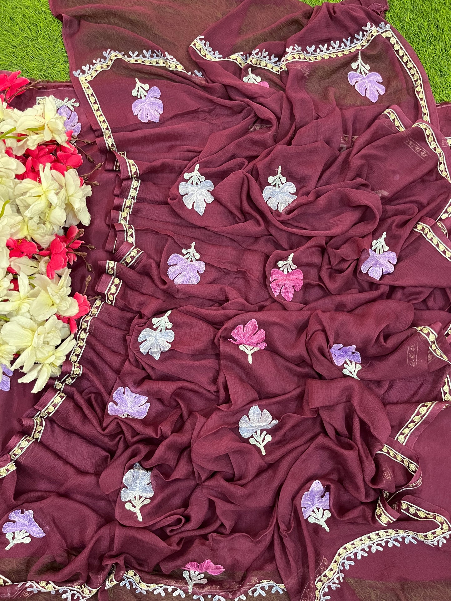 Dark Onion Opada Silk Kashmiri Suits