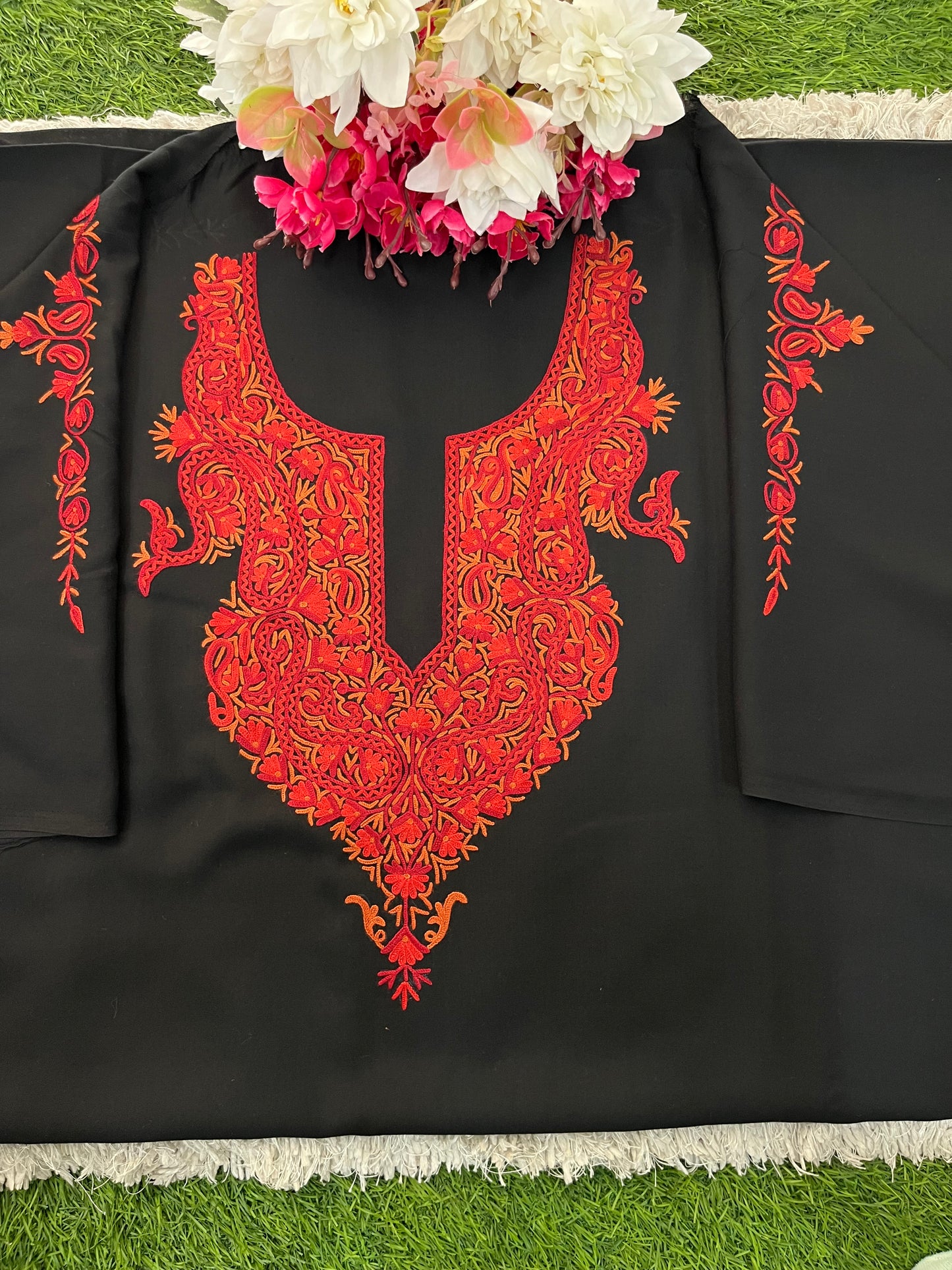 Black Cotton Cord Set (Hand Embroidered)