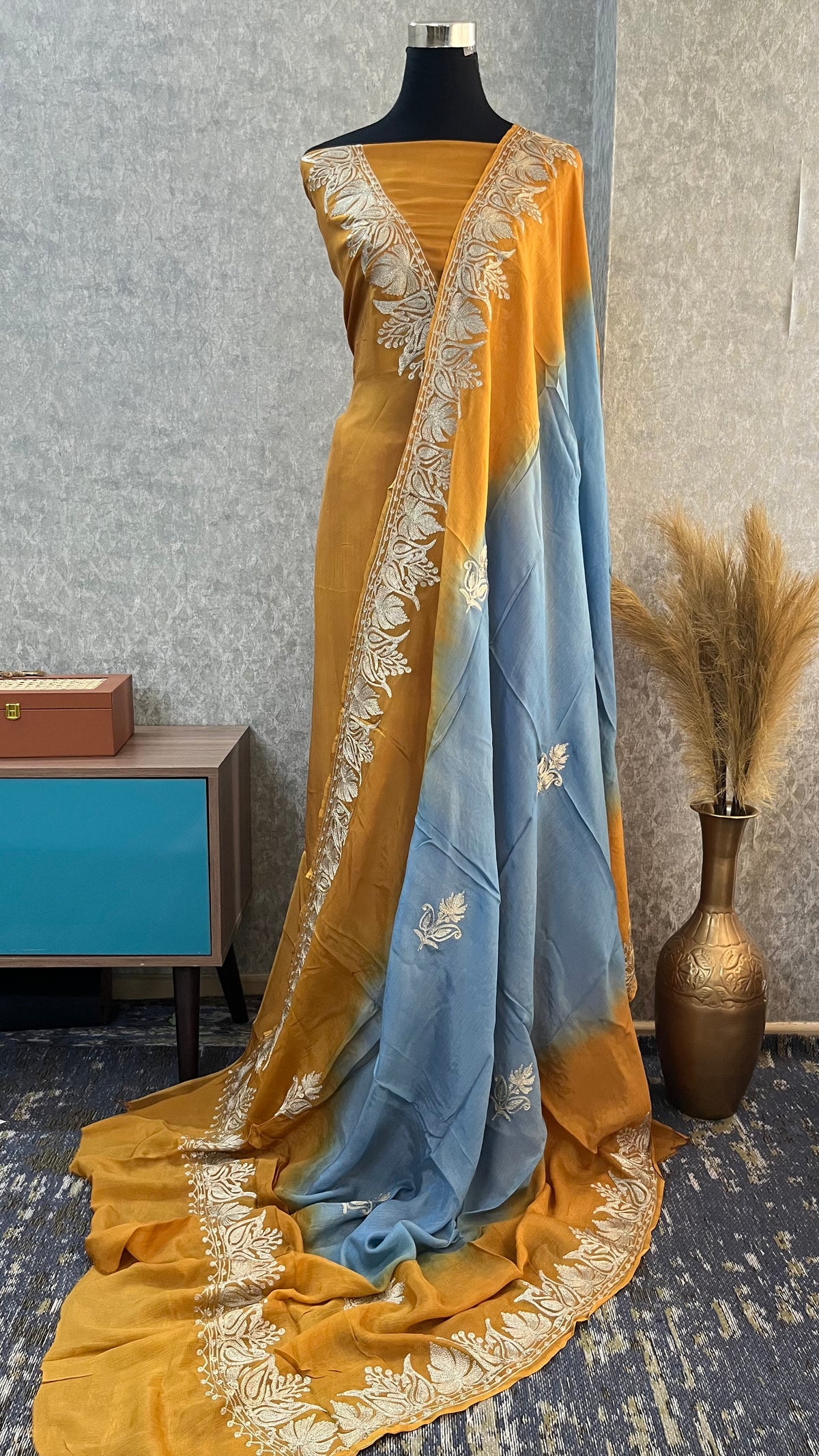 Mustard Sanam Silk Kashmiri Suit