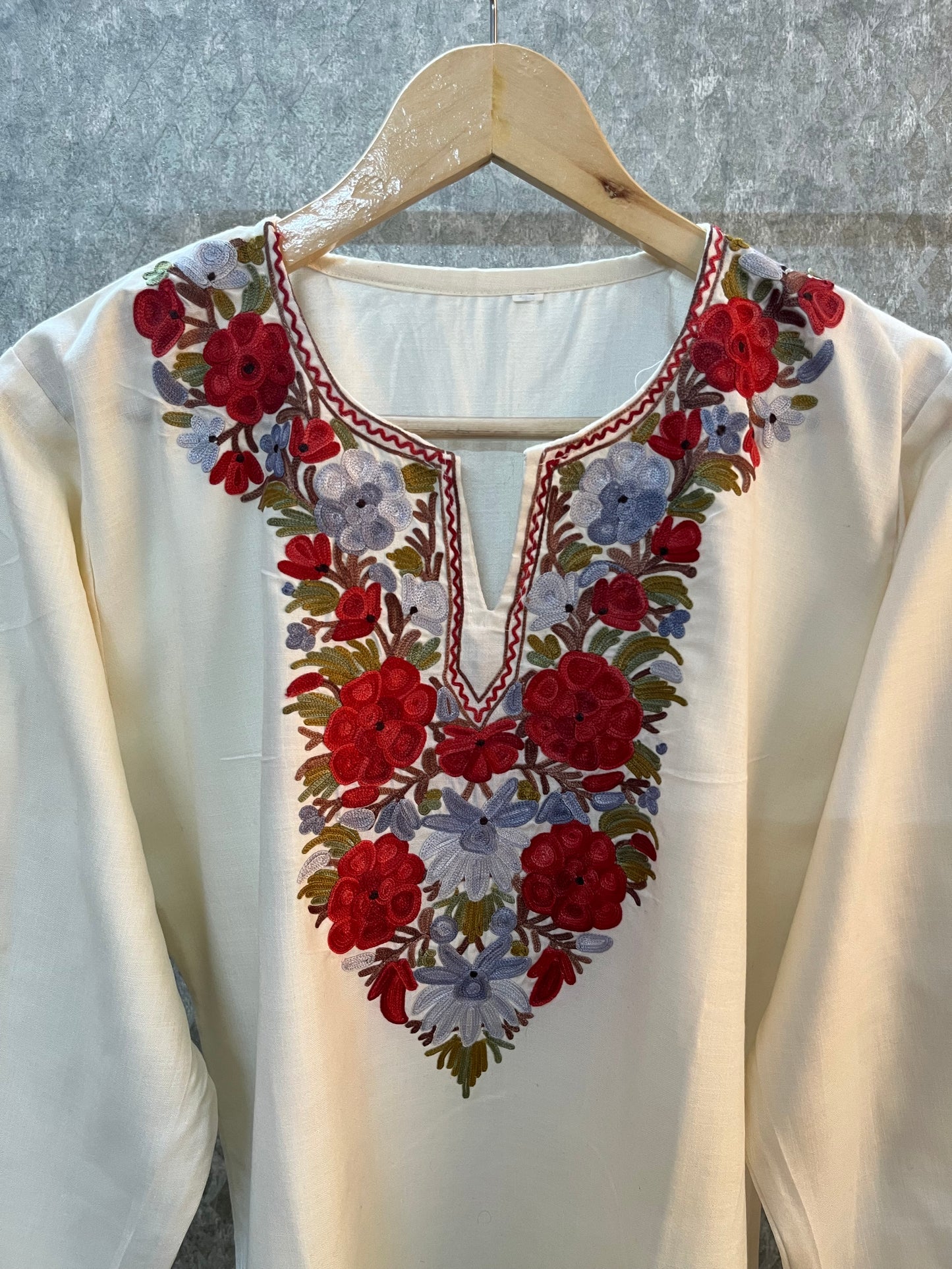Off White Cotton Stitched Co-ord Set (38)