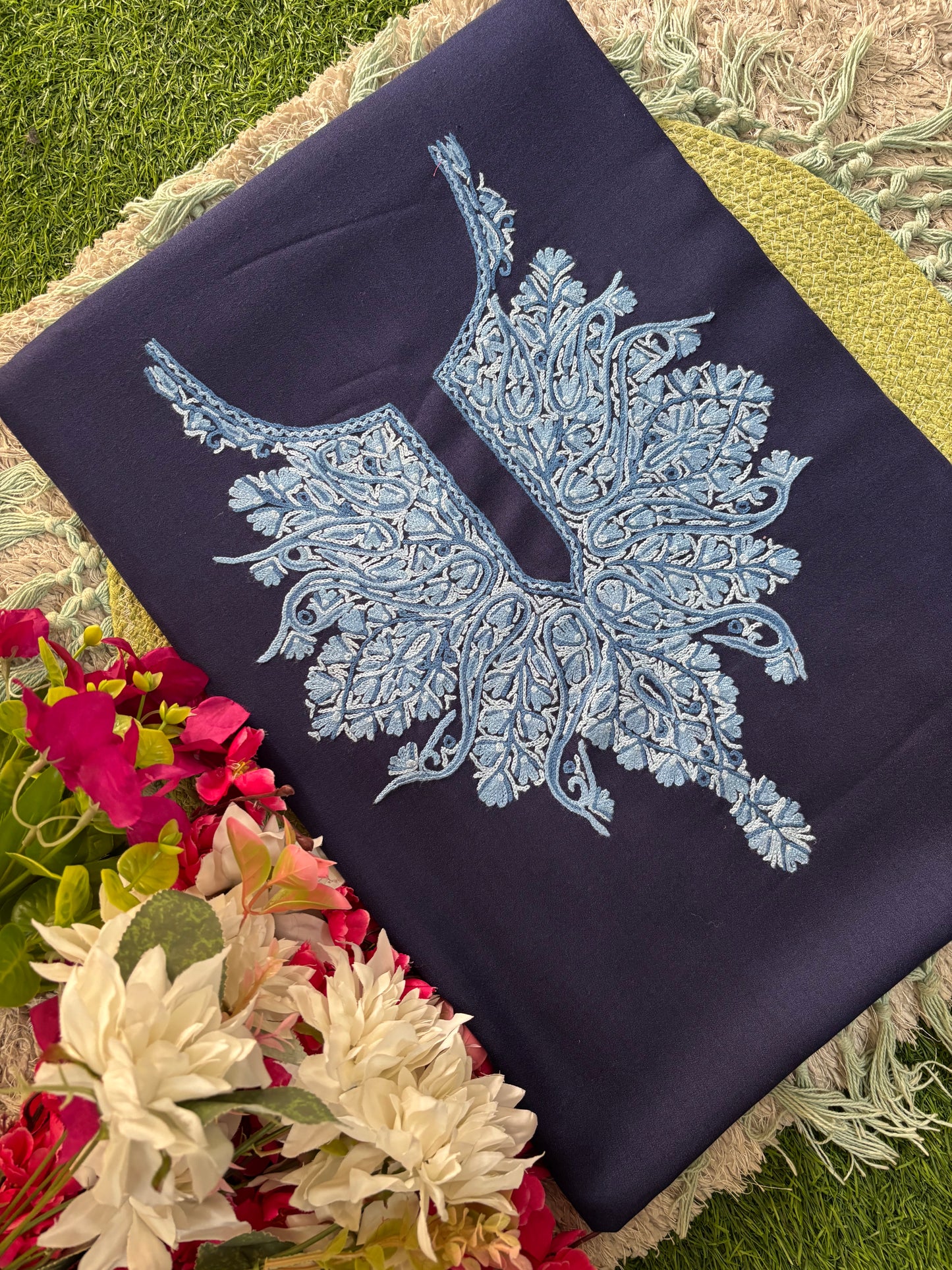 Blue Cotton Cord Set (Hand Embroidered)