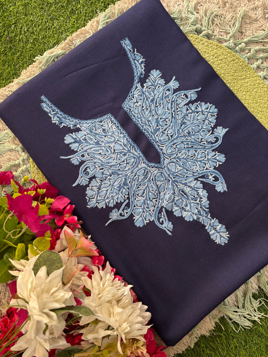 Blue Cotton Cord Set (Hand Embroidered)