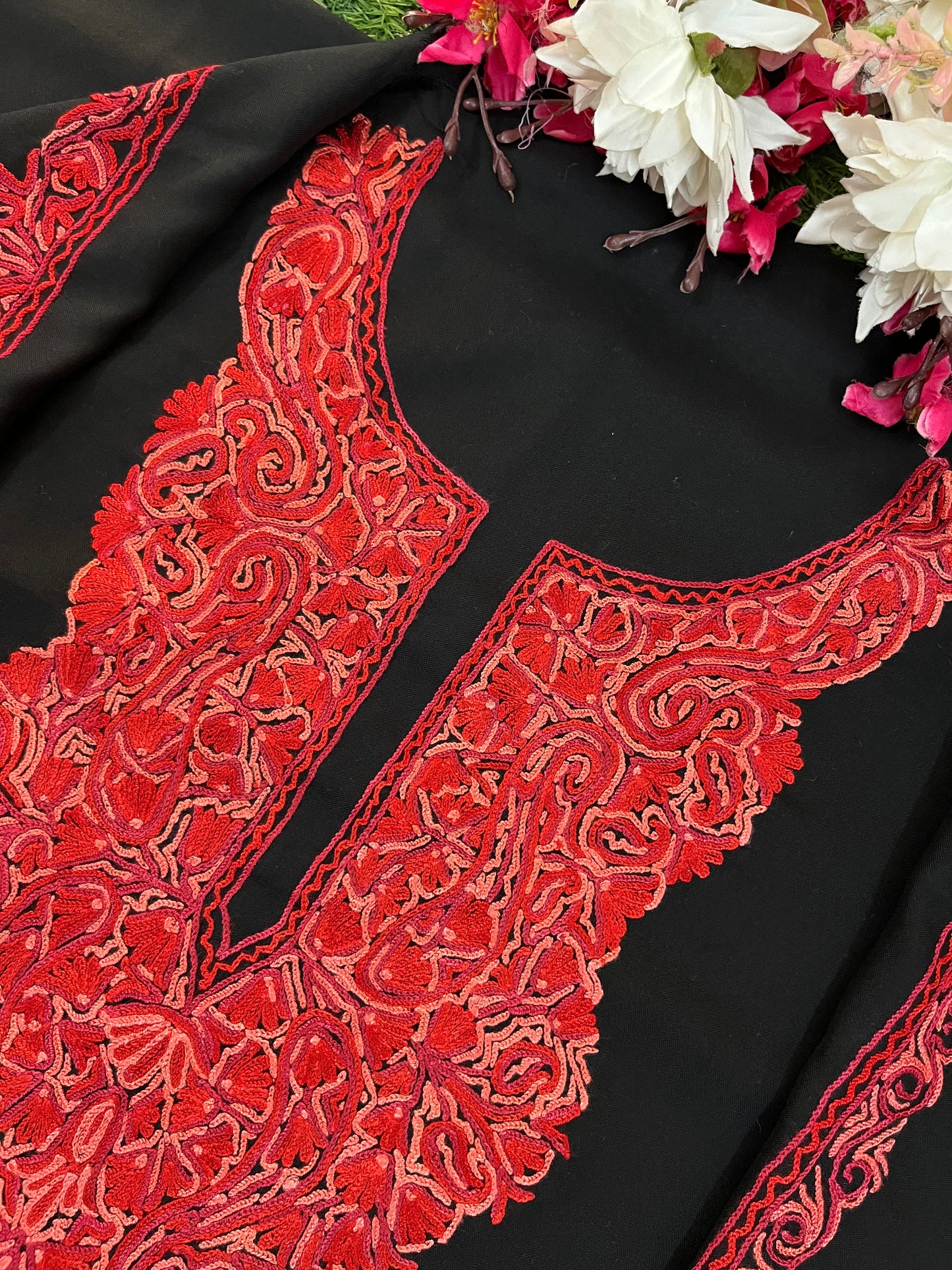 Black Cotton Cord Set (Hand Embroidered)