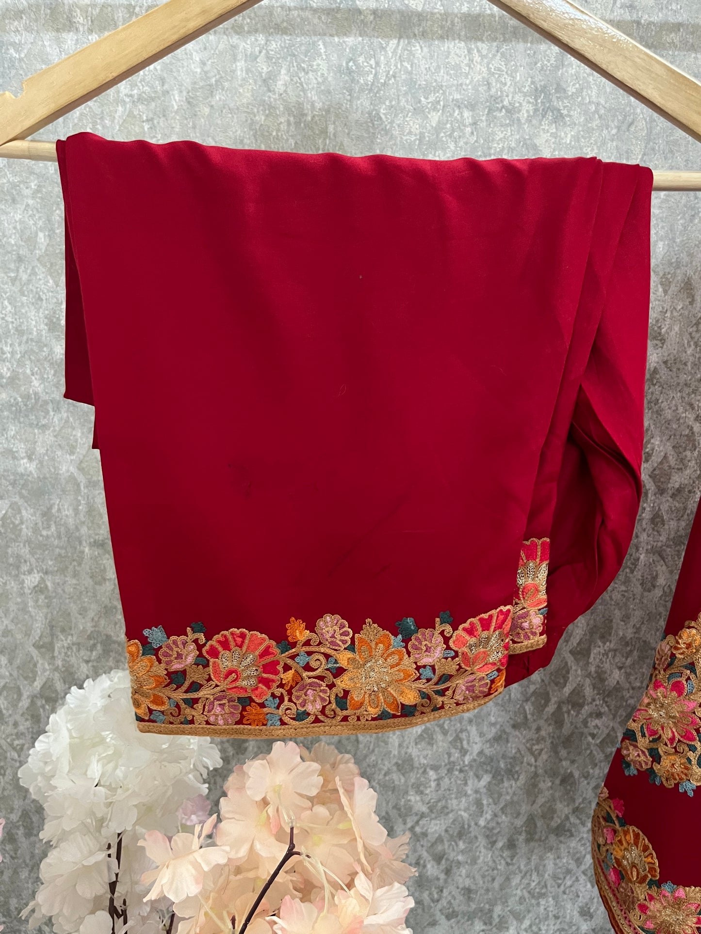 Maroon Cotton Stitched Co-ord Set( 42)