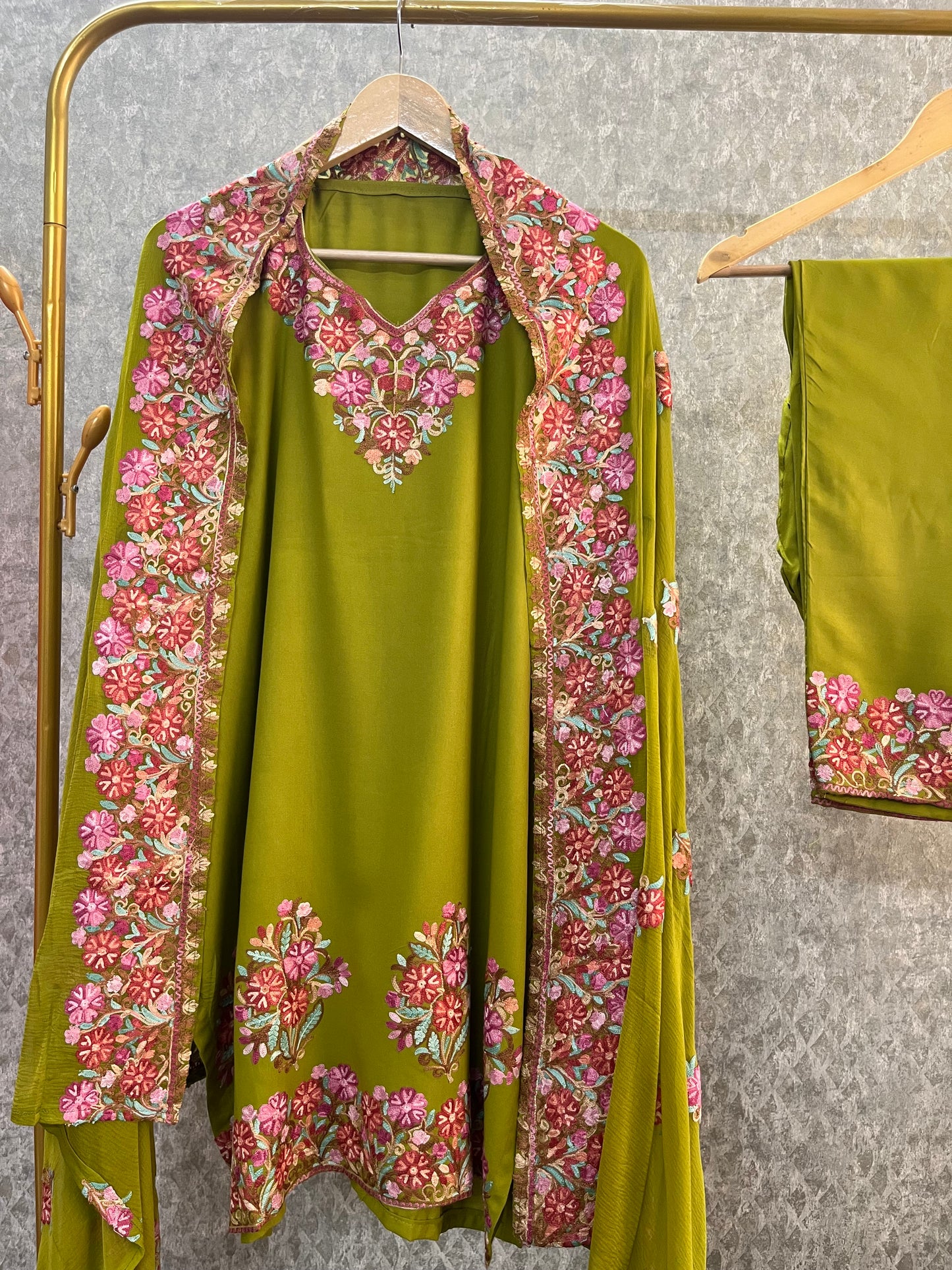 Heena Green Cotton Stitched Co-ord Set with dupatta (46)