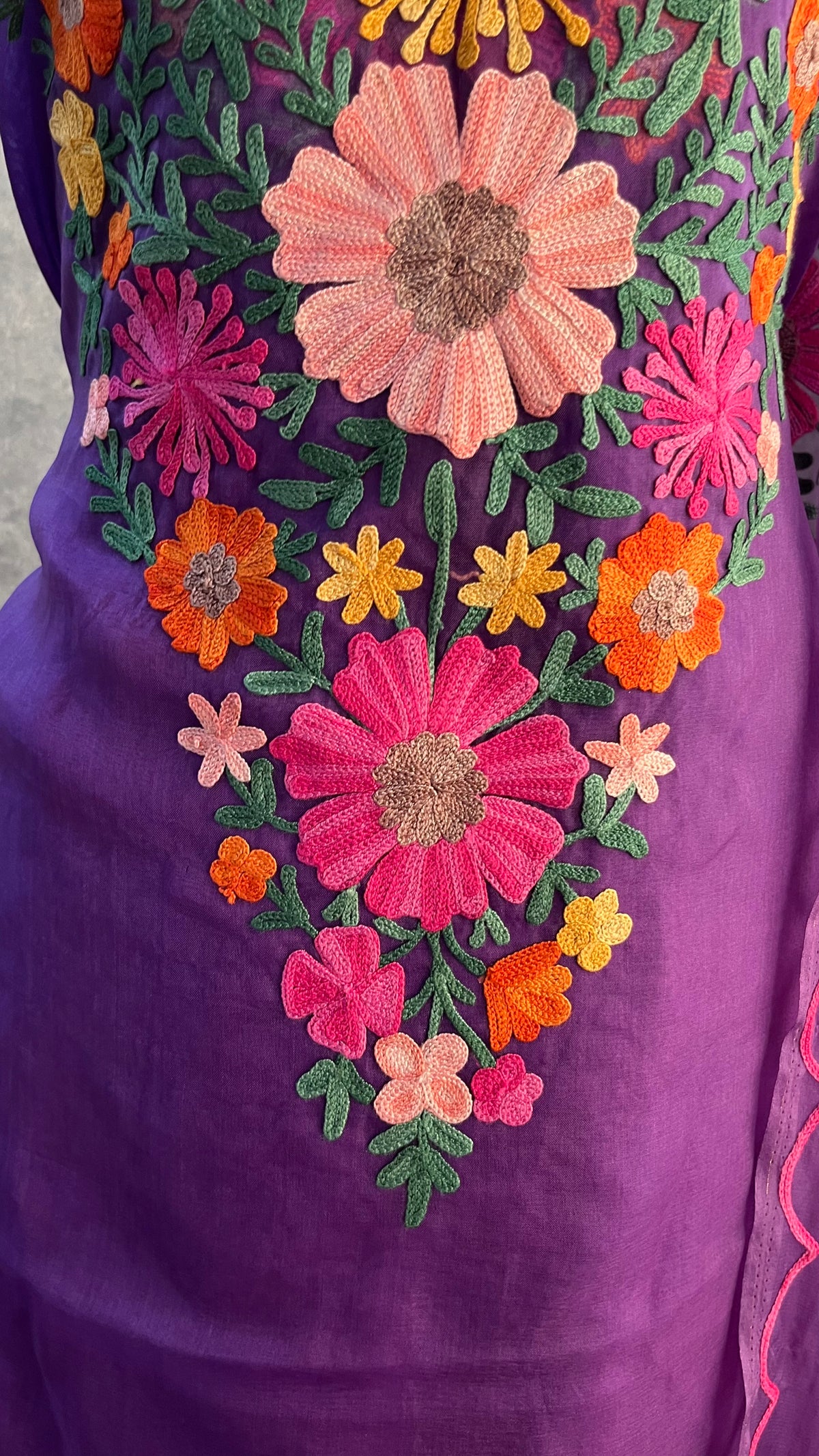 Egg plant Soft Tissue Kashmiri Suit