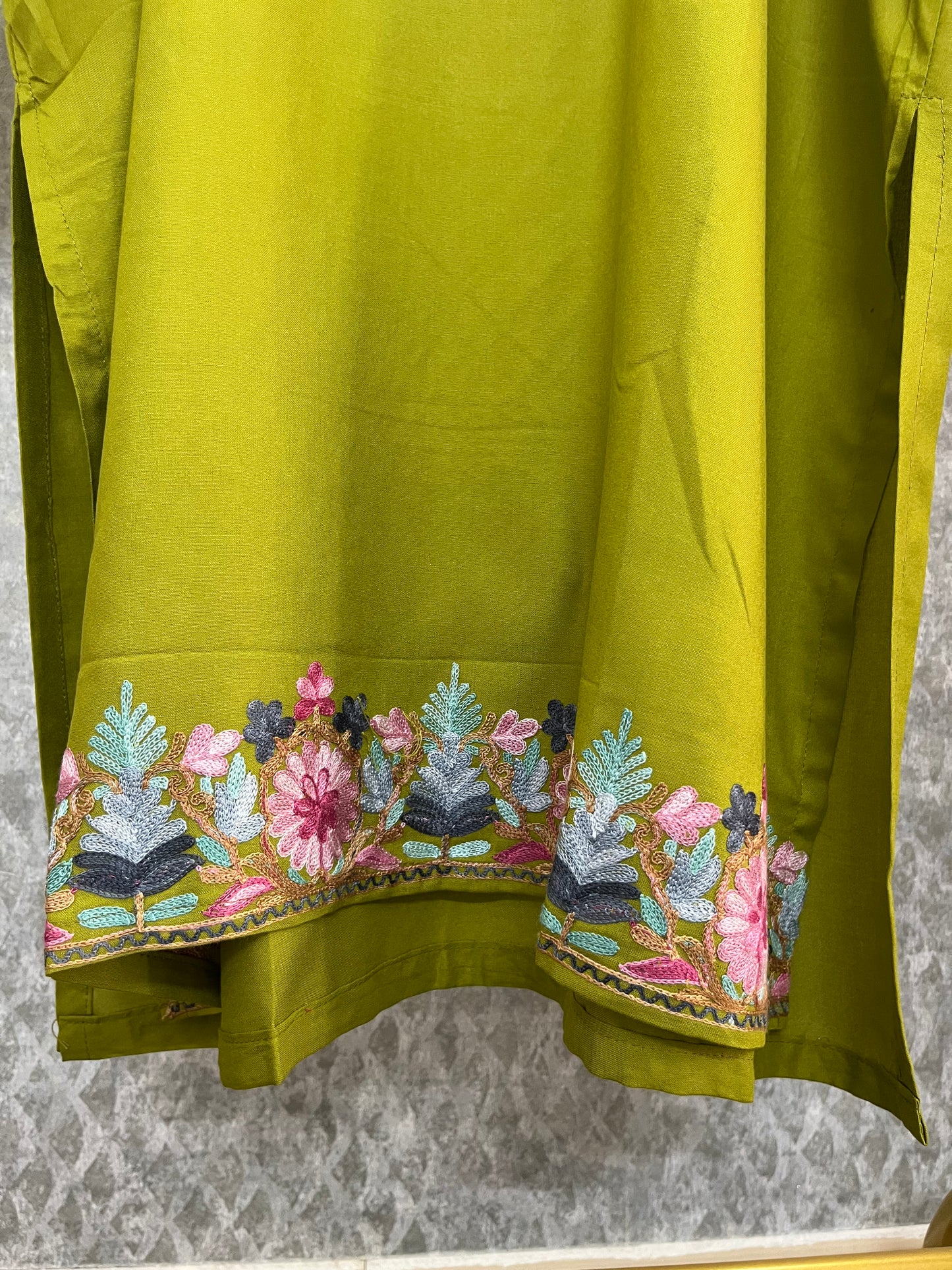 Heena Green Cotton Stitched Co-ord Set(46)