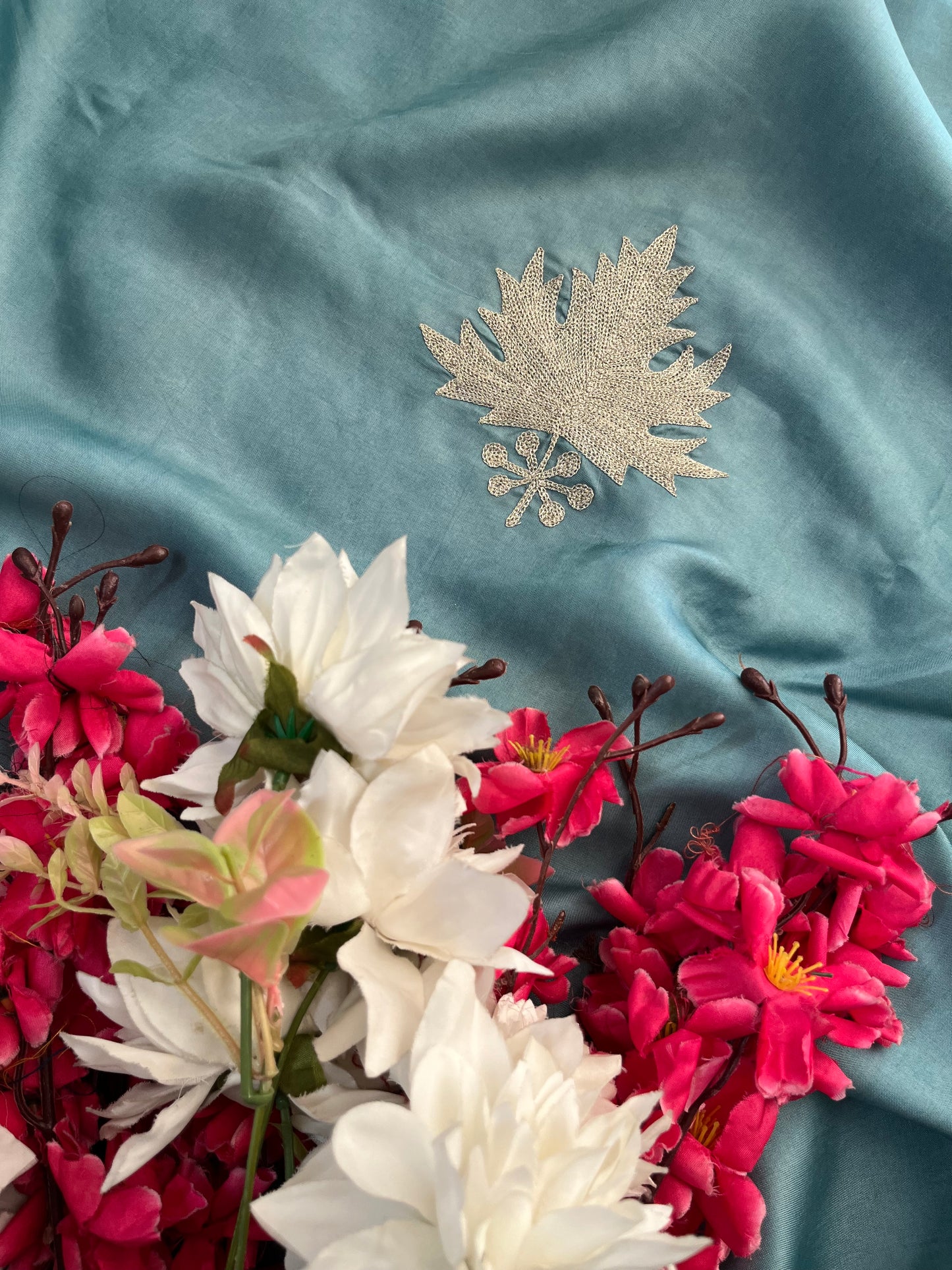 Powder Blue Sanam’ Tilla Kashmiri Silk Suit