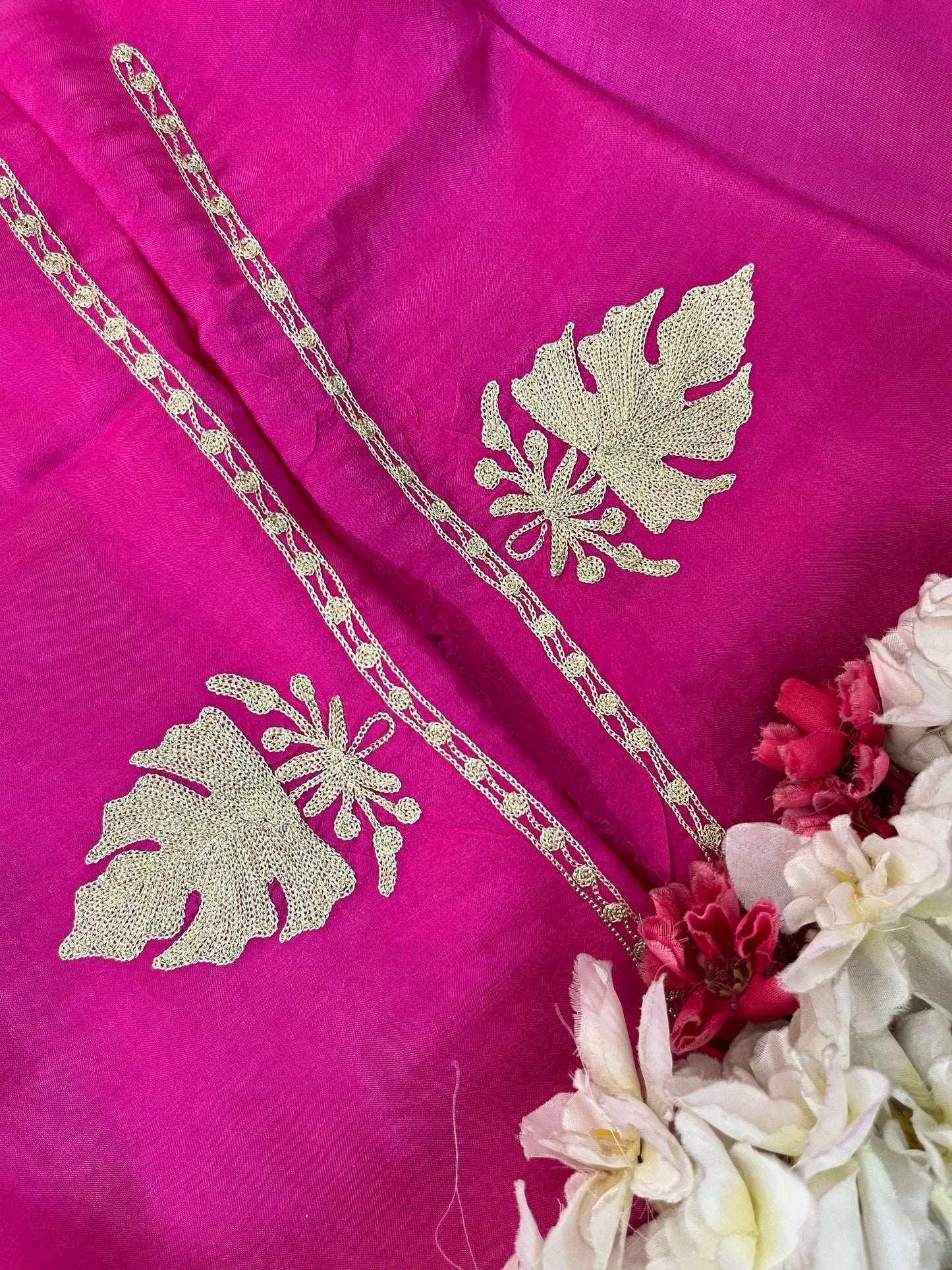 Sanam’ Hot Pink Silk Tilla Kashmiri Suit