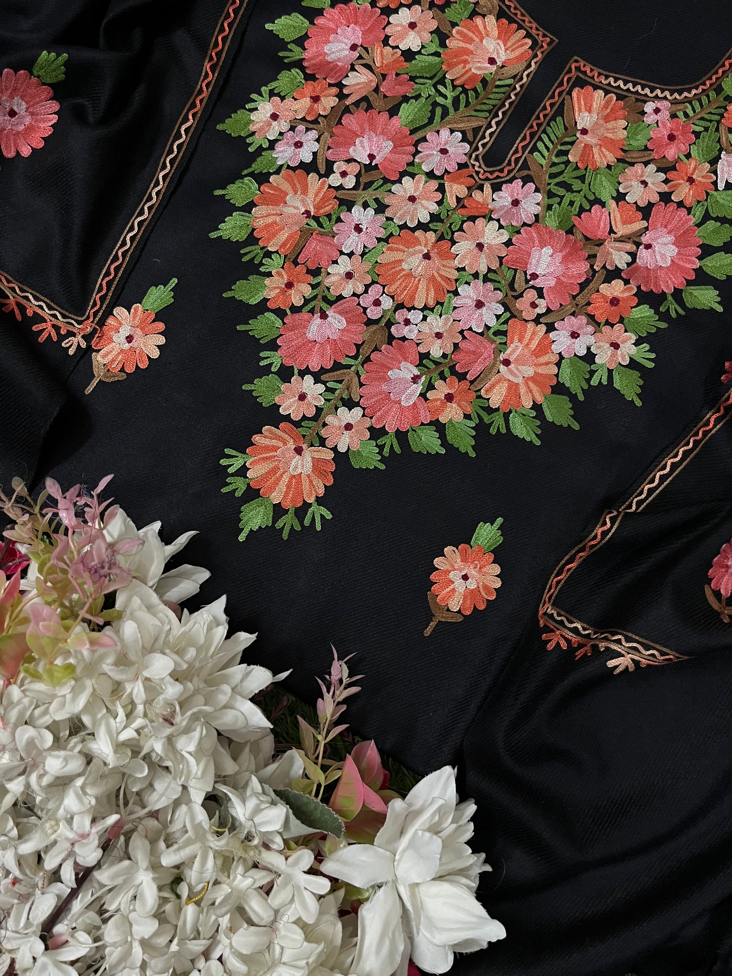 Black Woollen Aari Embroidered 3pc suit